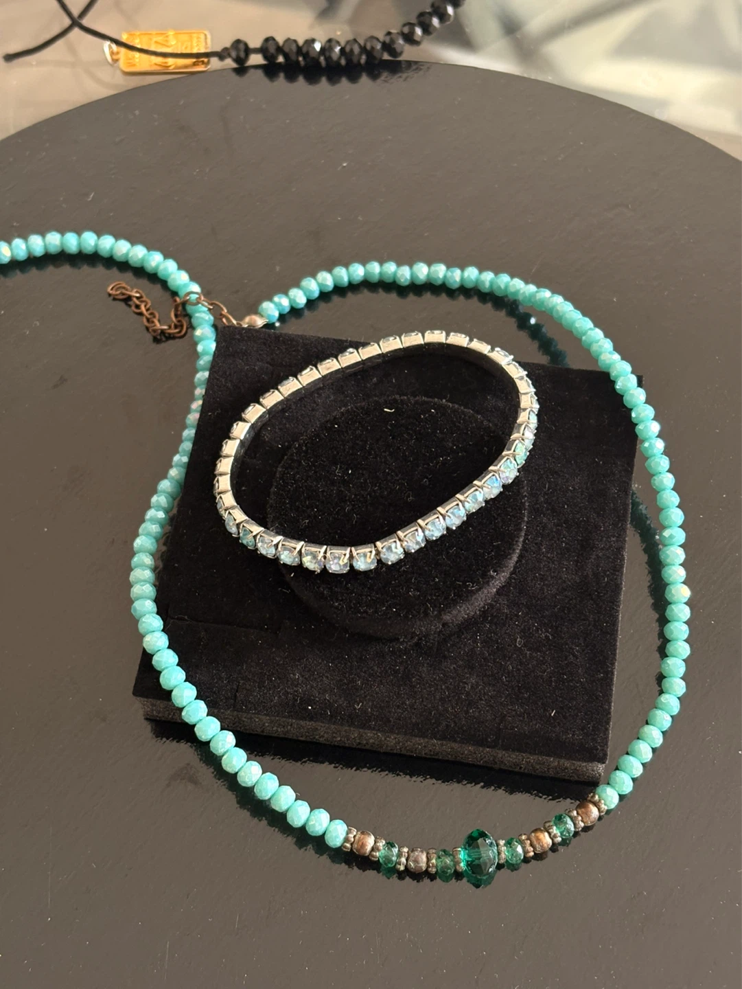 Turquoise Beaded Necklace with Green Accent Beads - photo 2