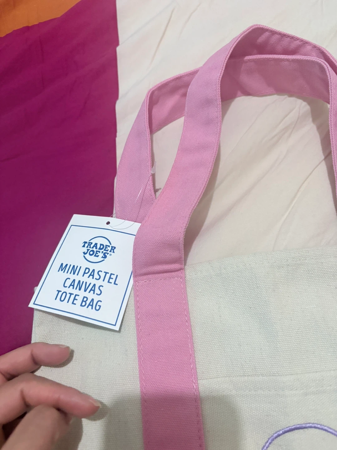 Trader Joe's Mini Pastel Canvas Tote Bag - photo 3