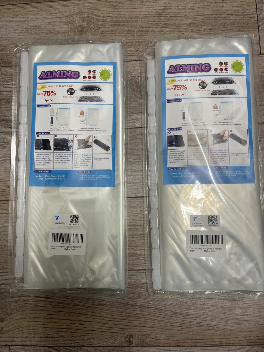 ALMING Travel Roll-Up Space Bags (2-Pack)