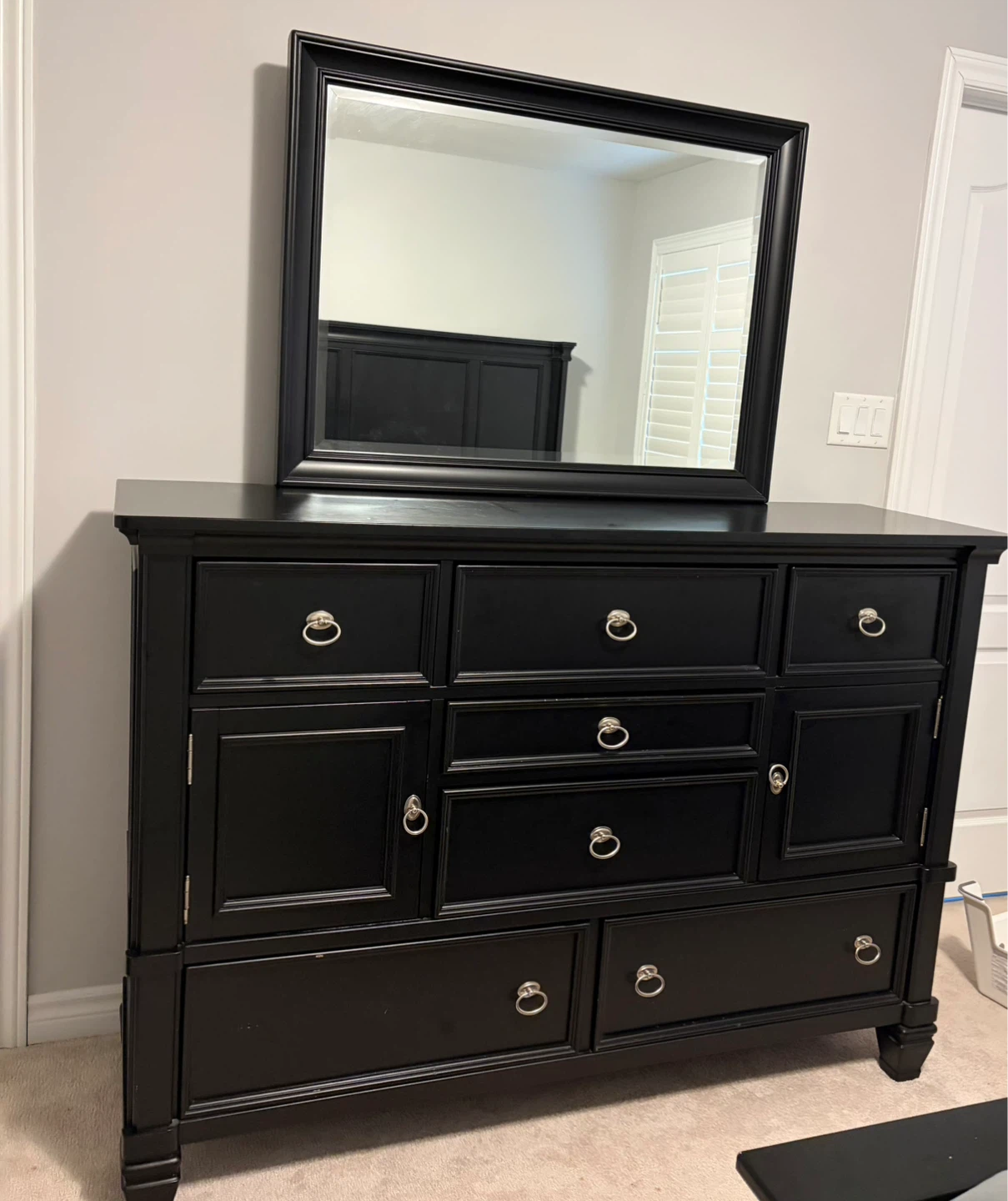 Black Bedroom Set with Nightstand, Dresser, and Headboard - photo 2