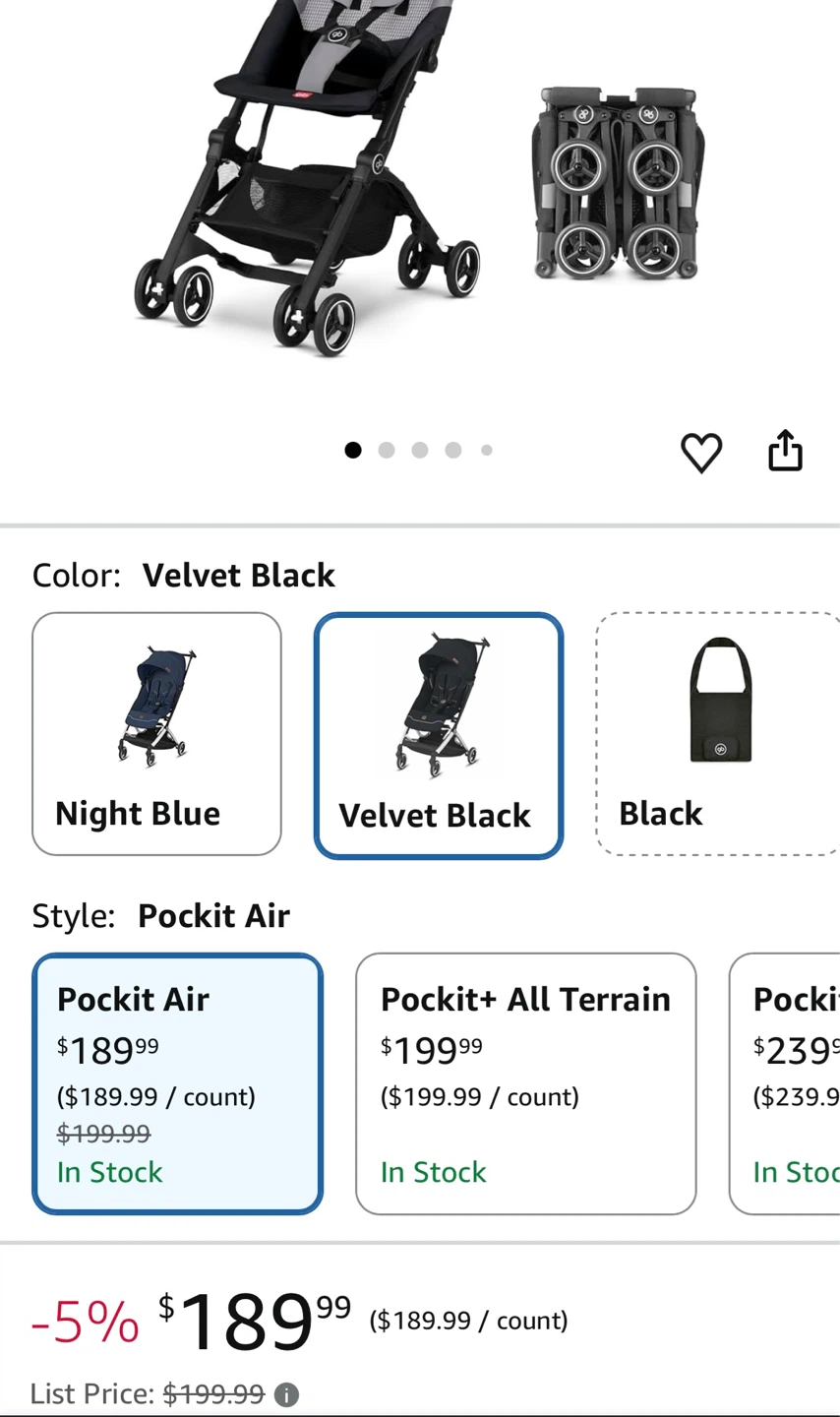 GB Pockit Air All Terrain Stroller - Velvet Black - photo 4