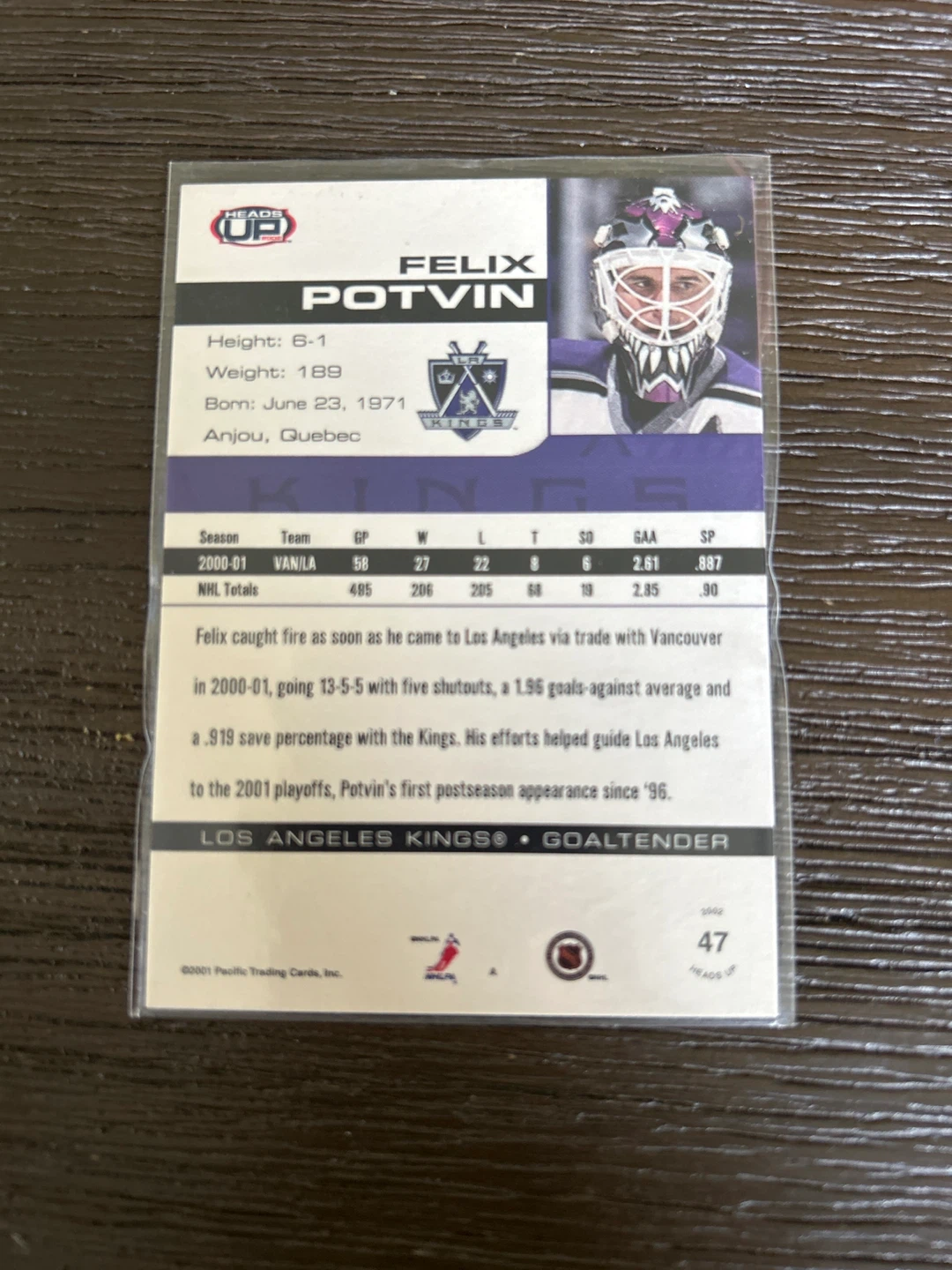 Felix Potvin 2000-01 Upper Deck - photo 2