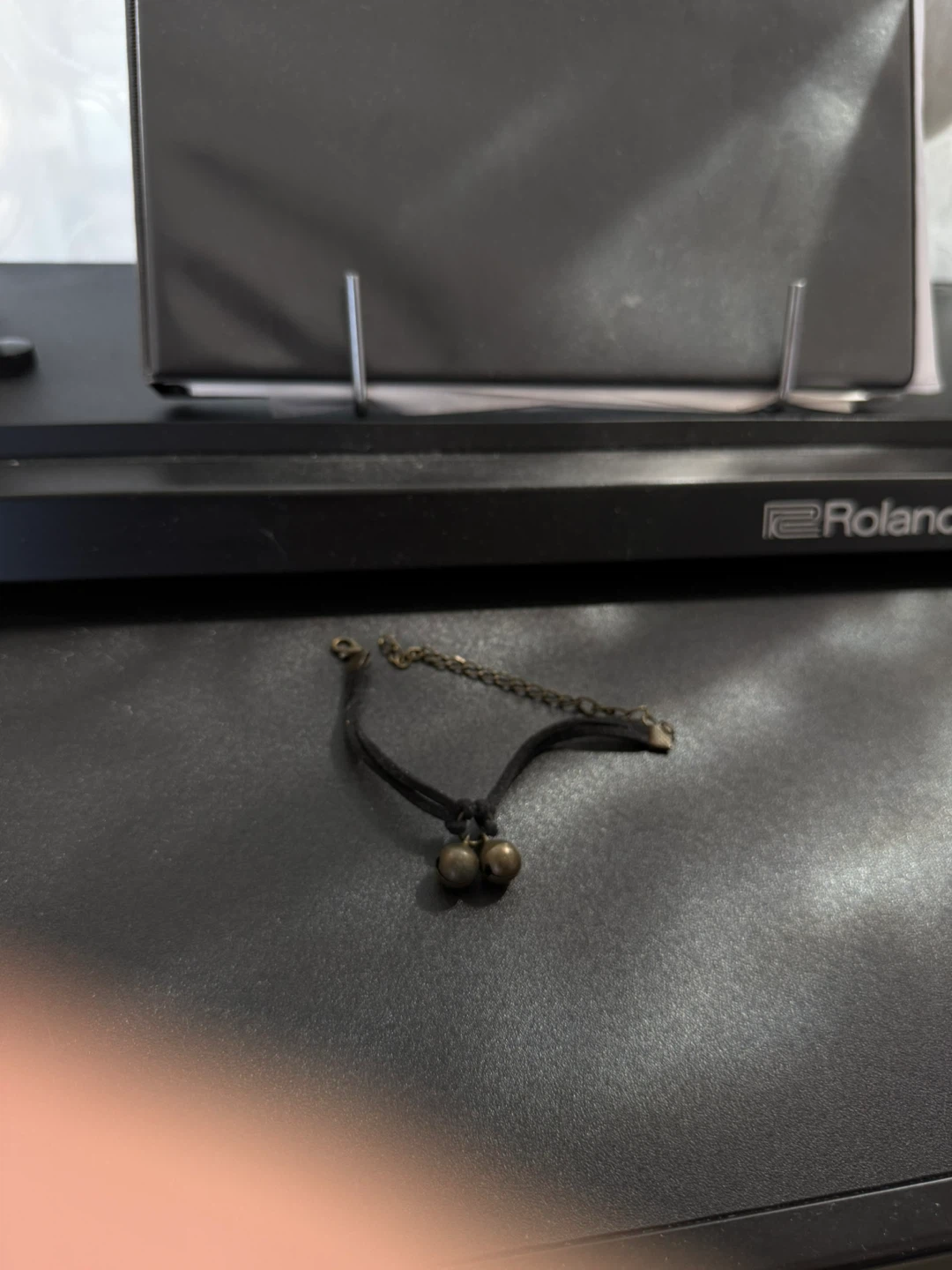 Black Suede Anklet with Bell Charms - photo 2