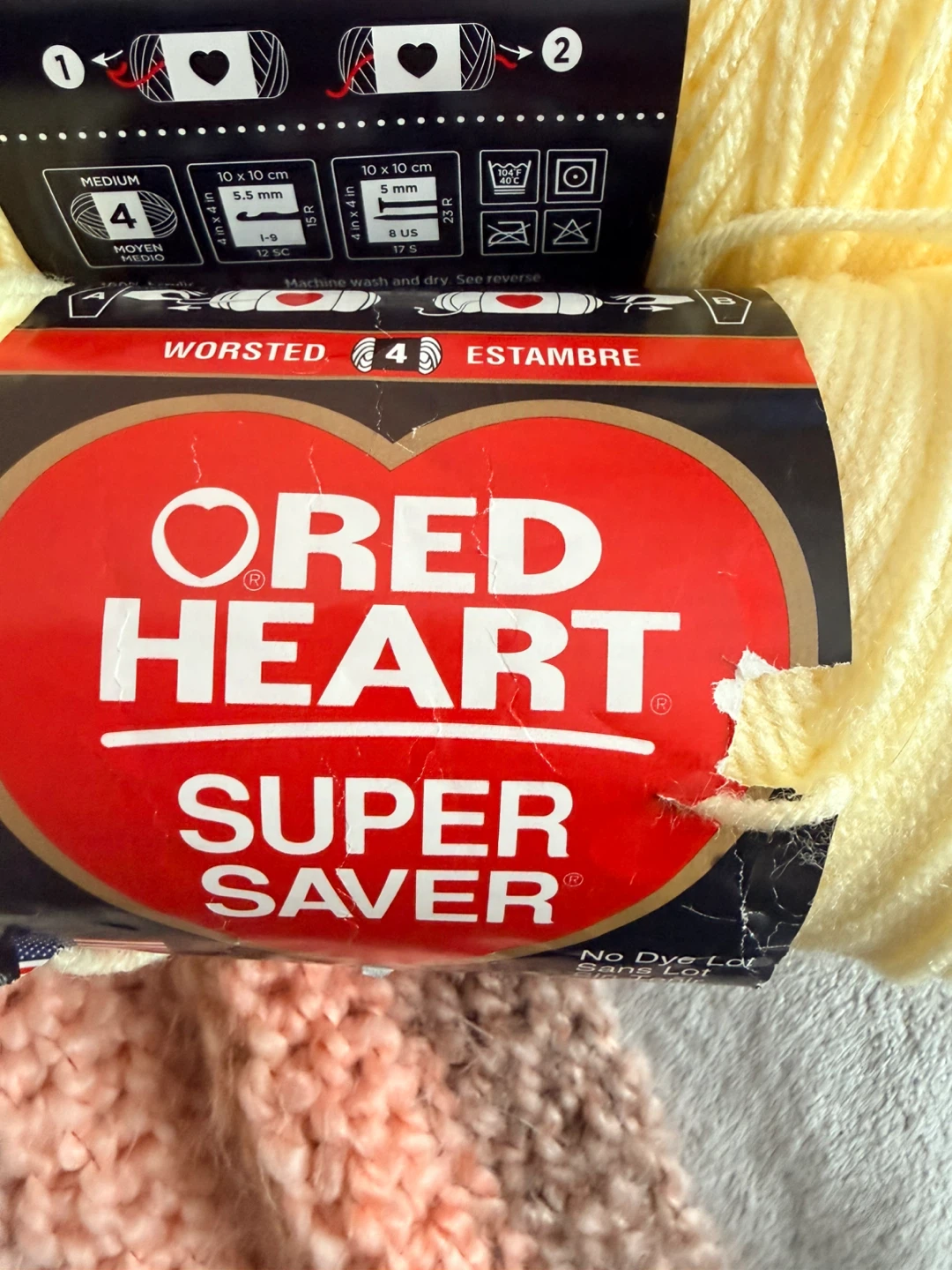 Craft Smart Yarn - White, Red, Yellow