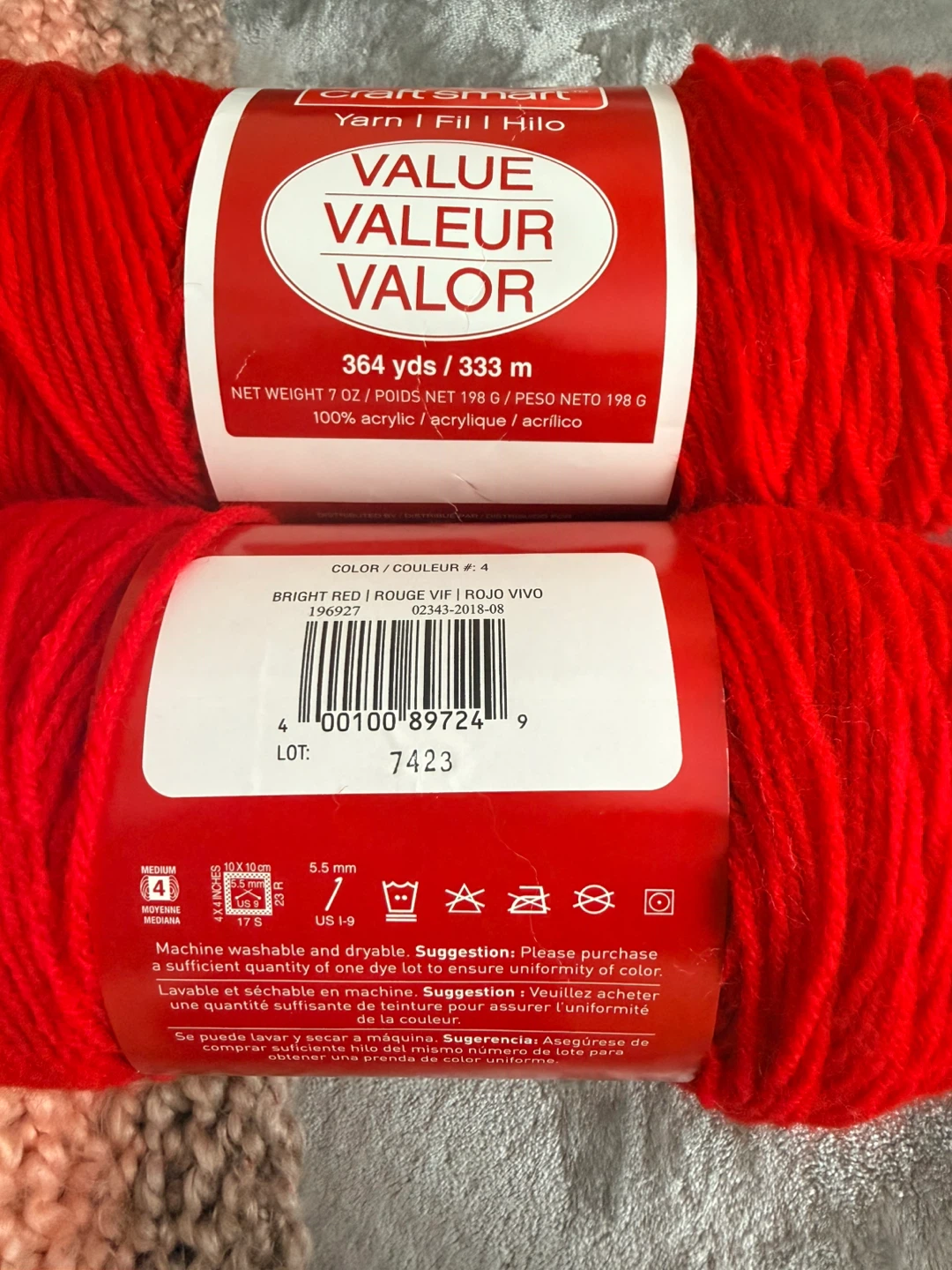 Craft Smart Yarn - White, Red, Yellow - photo 4
