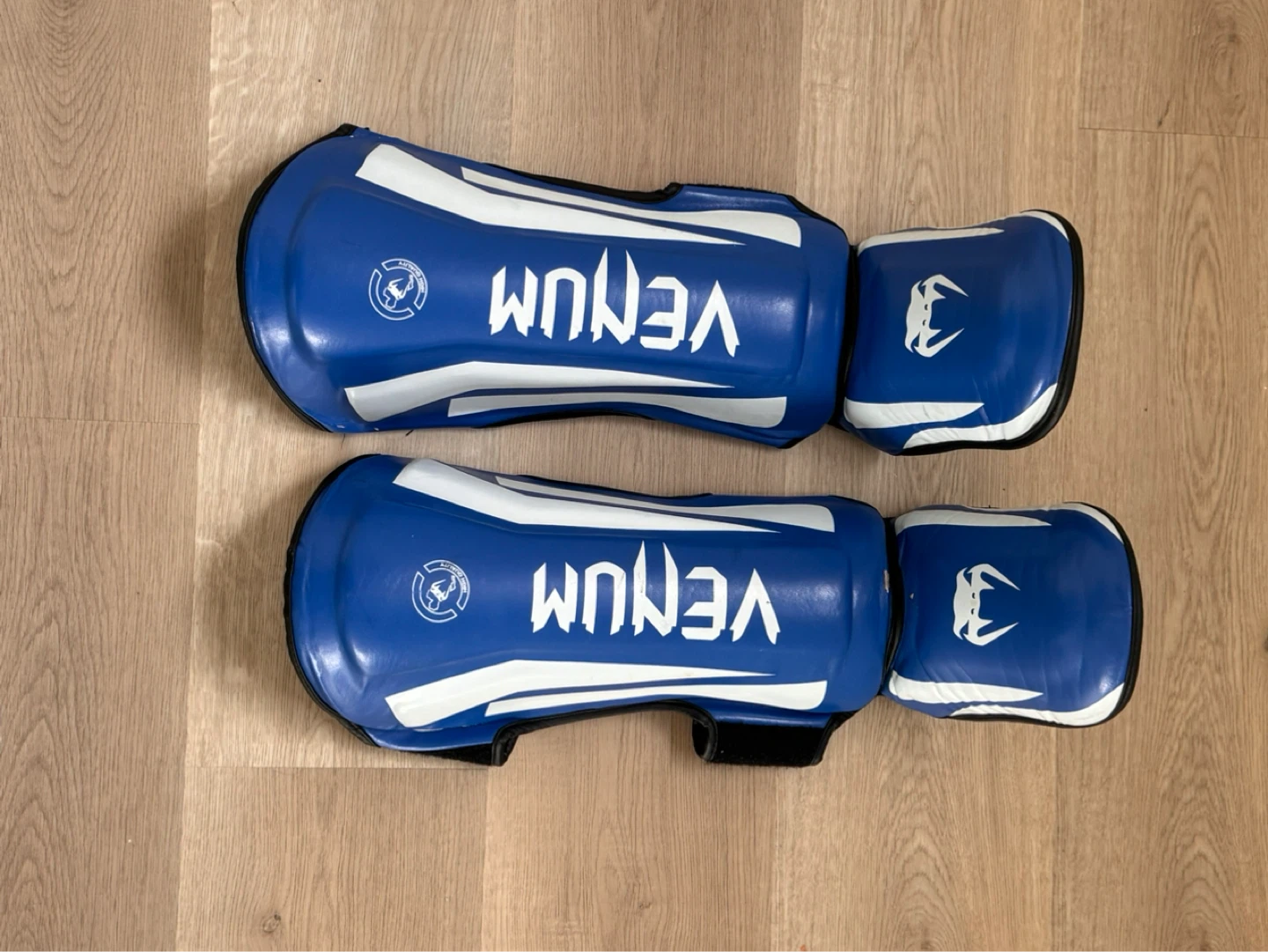 Venum and Assc Sports Boxing Gloves and Shin Guards Set