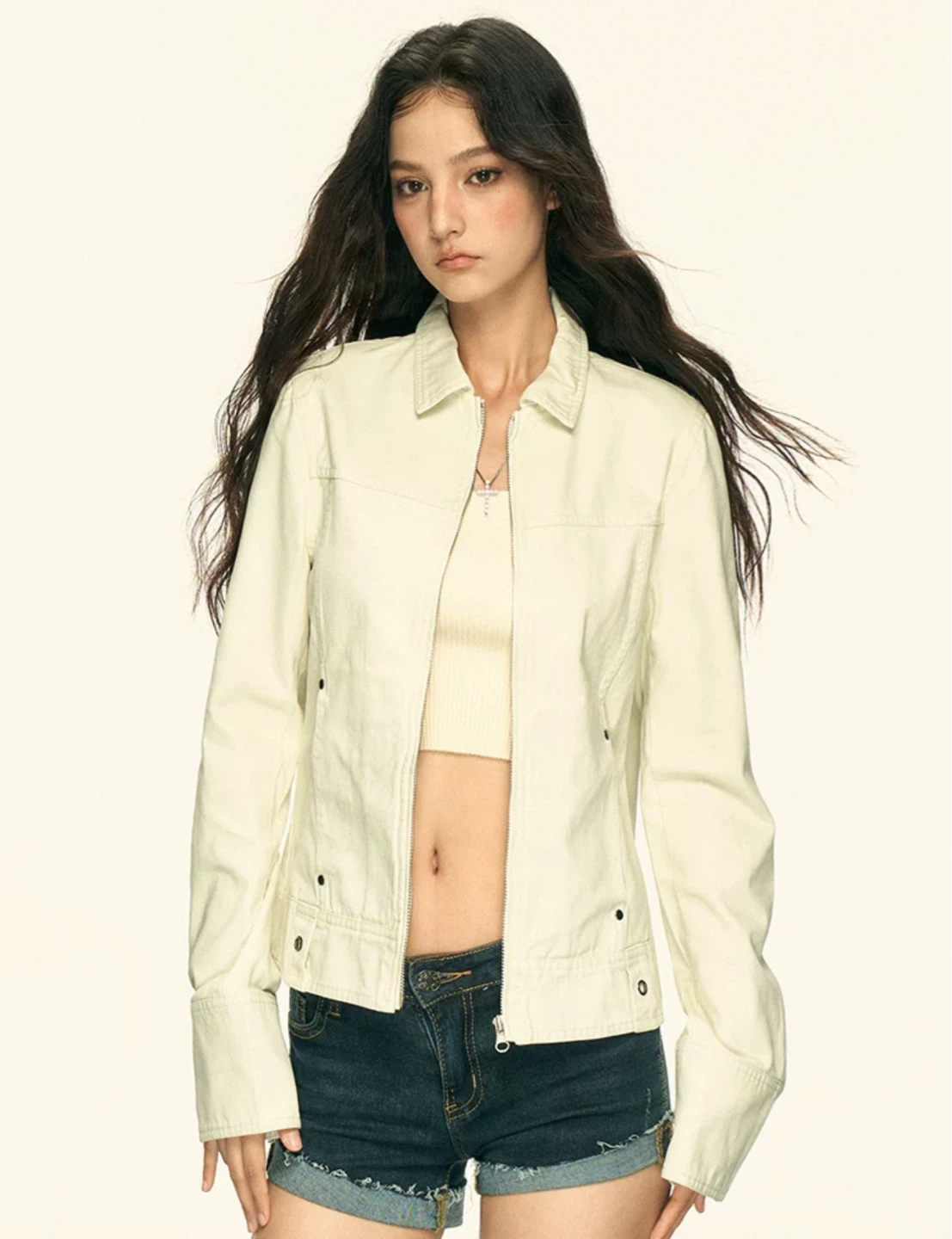 Cream Cropped Jacket - photo 2