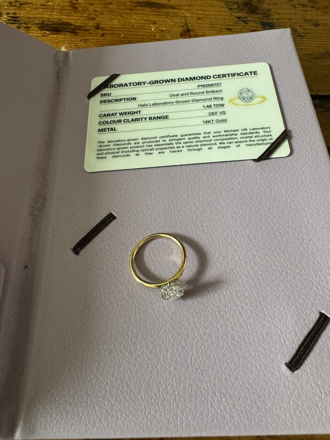 Michael Hill 14K Gold Halo Diamond Ring - photo 2