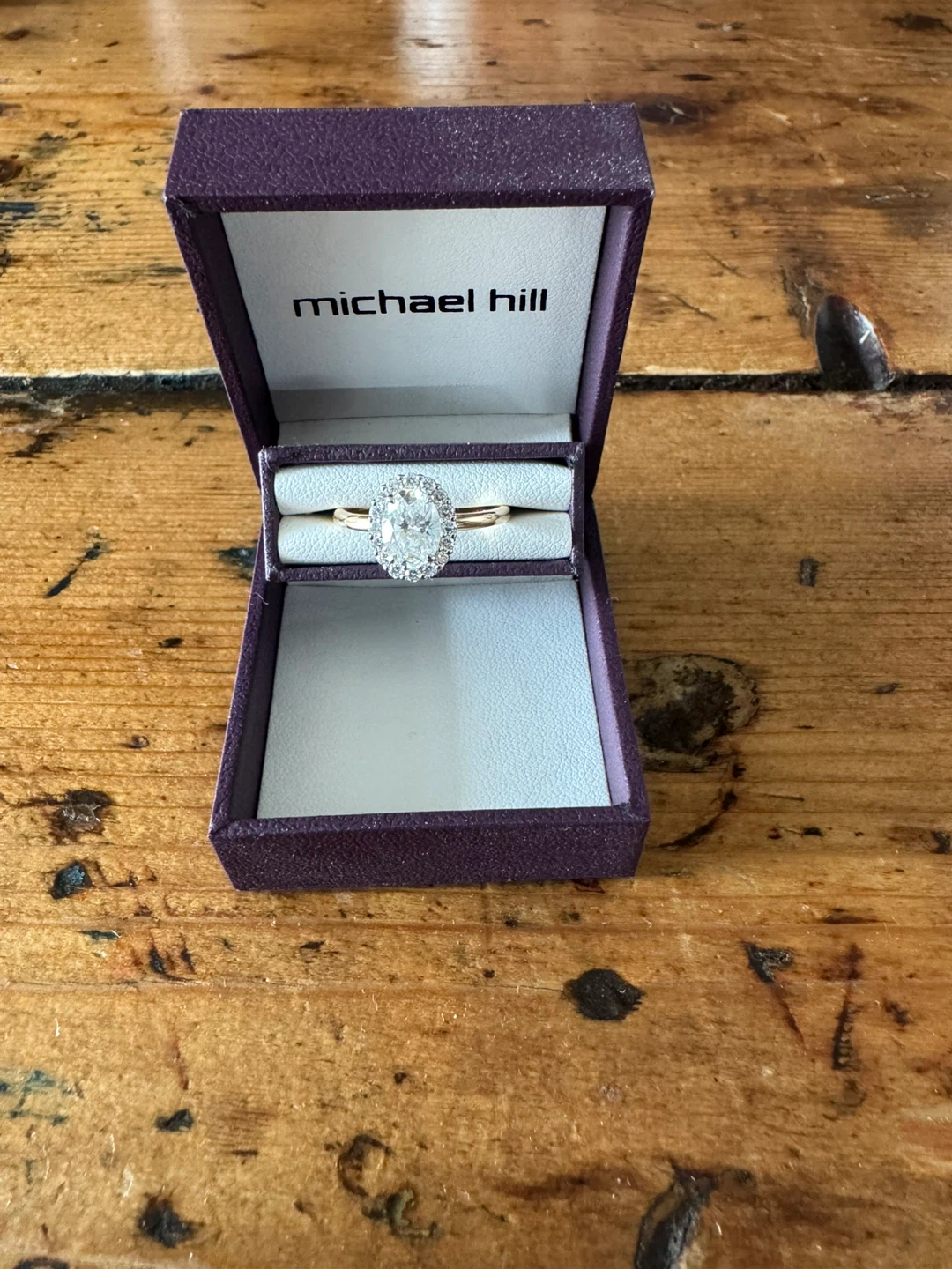 Michael Hill 14K Gold Halo Diamond Ring