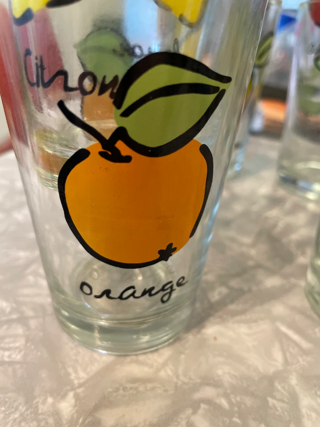 Set of 9 Fruit Glasses - Lemon, Orange, Pear, Apple - photo 2