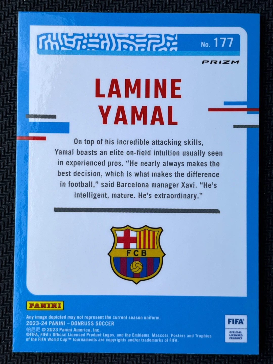 LAMINE YAMAL Rated Rookie Holo  2023-24 Panini Donruss Optic - photo 2