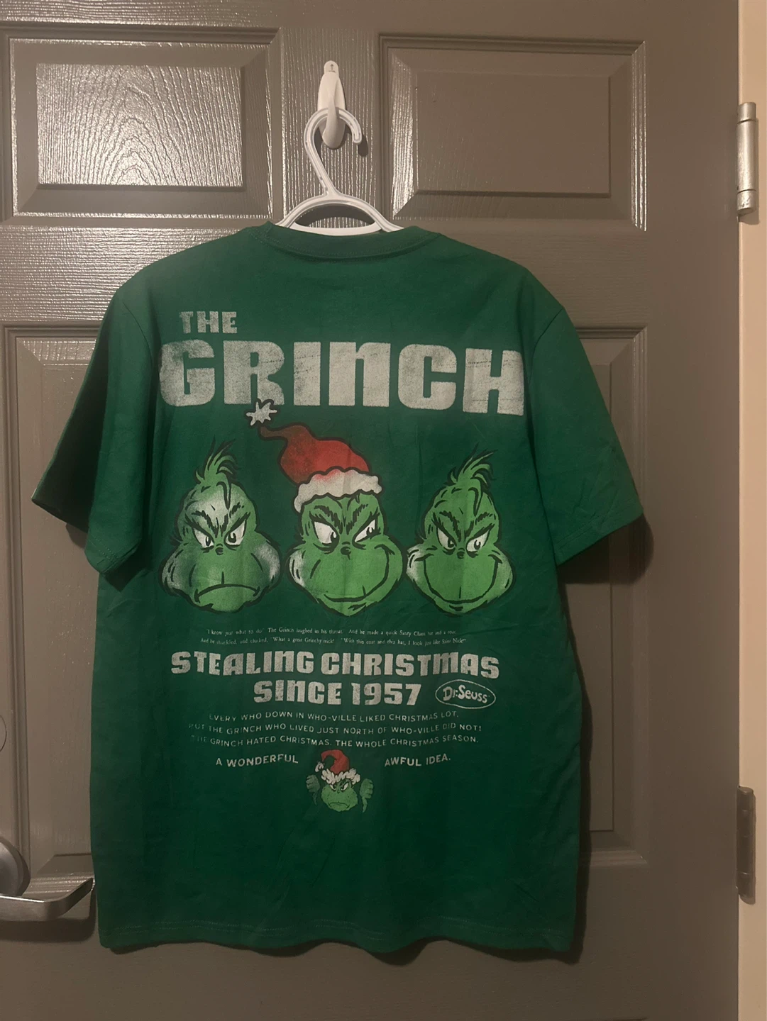 The Grinch Dr. Seuss "Stealing Christmas Since 1957" T-Shirt (L) - photo 2