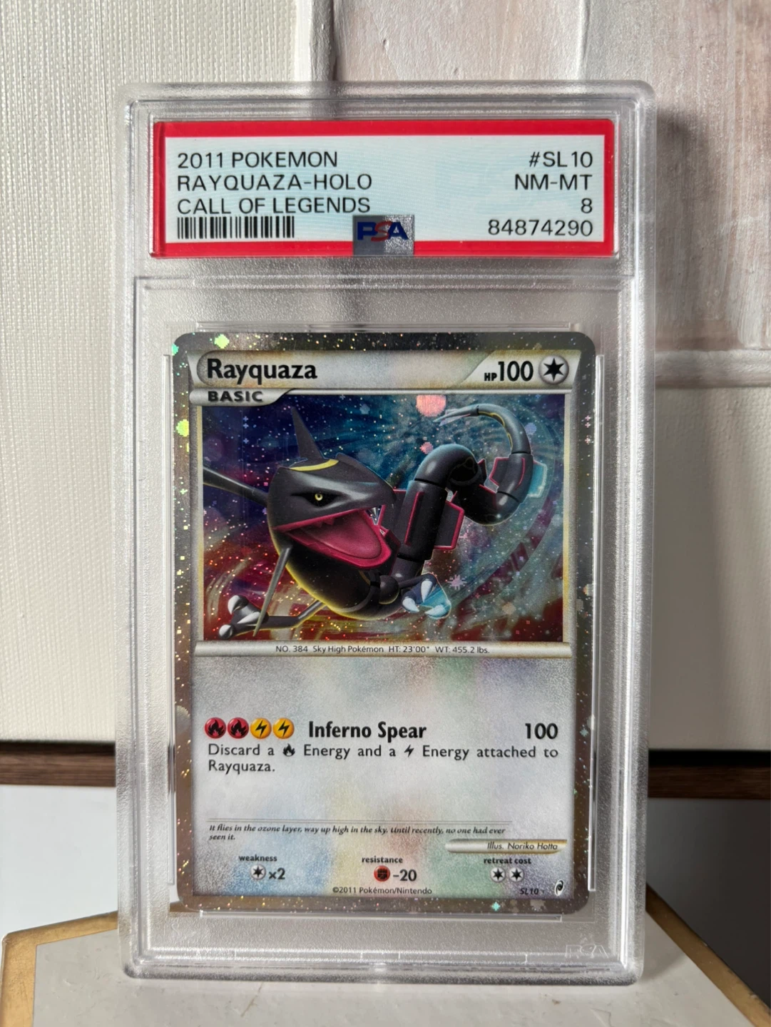 2011 Pokemon Rayquaza Holo Call of Legends NM-MT PSA 8