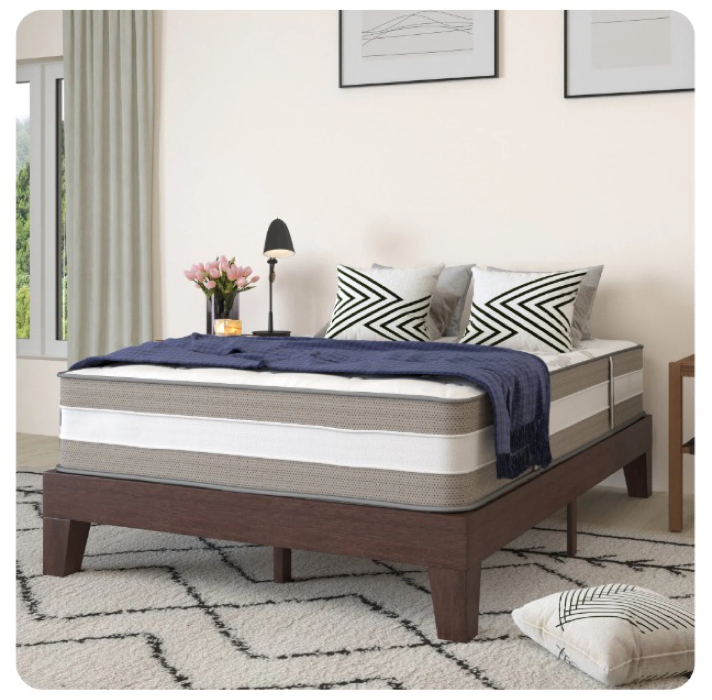 Full Bed Set - Mattress + Metal Frame (Full/Double) - photo 4