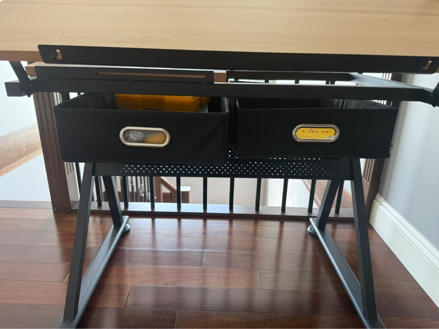 Adjustable Drafting Table with Storage Bins - photo 3
