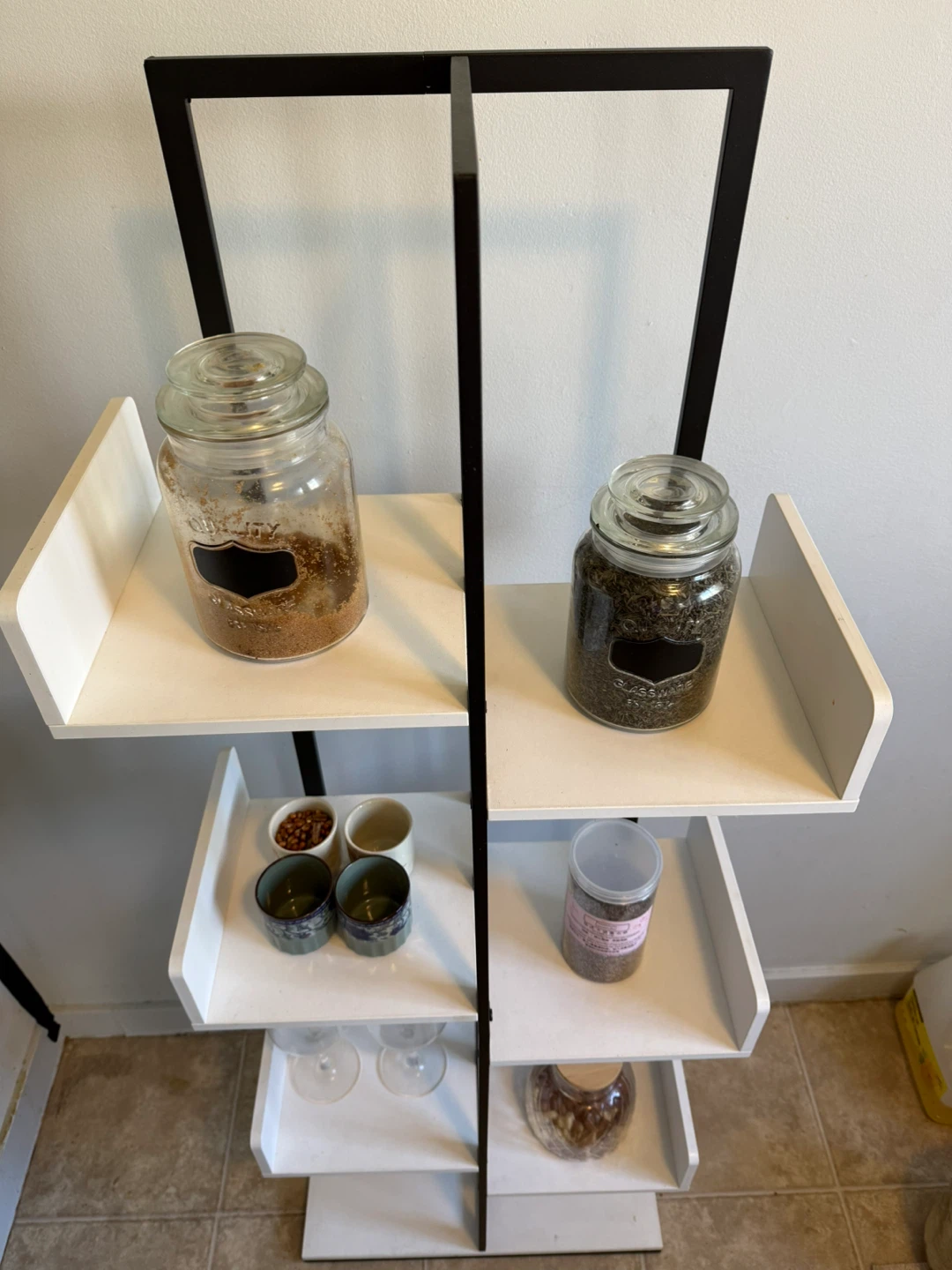 White and Black Tall Shelf Unit - photo 2