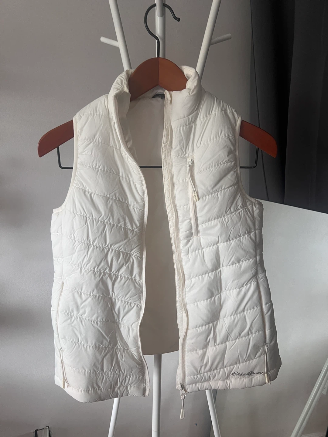 Eddie Bauer Women's White Puffer Vest XS