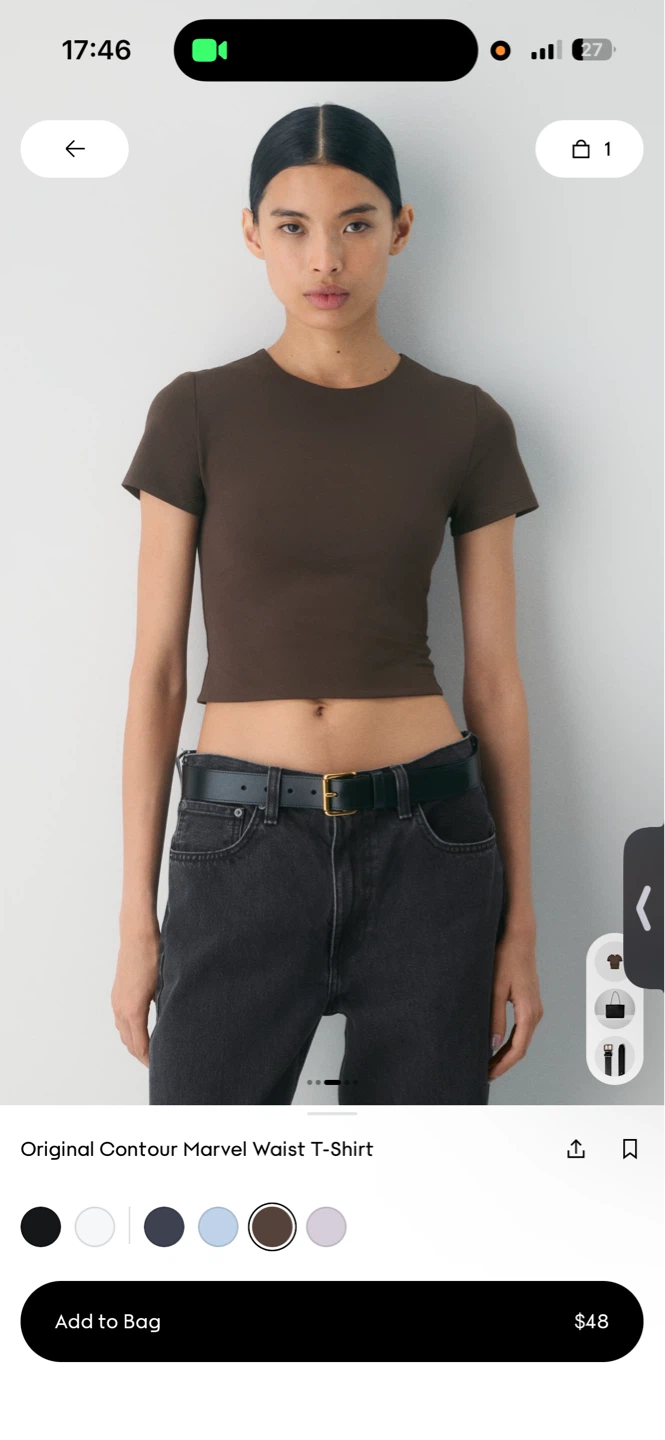 Babaton Original Contour Waist T-Shirt - Size S - photo 4
