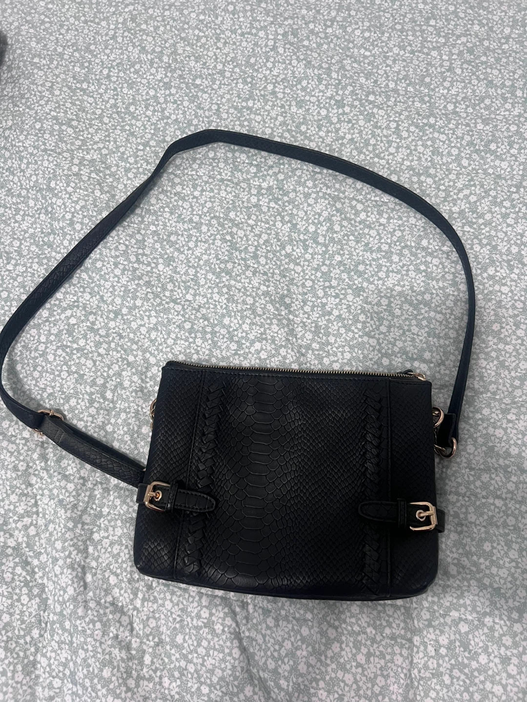 Jessica Simpson Black Snake Embossed Crossbody Bag - photo 2
