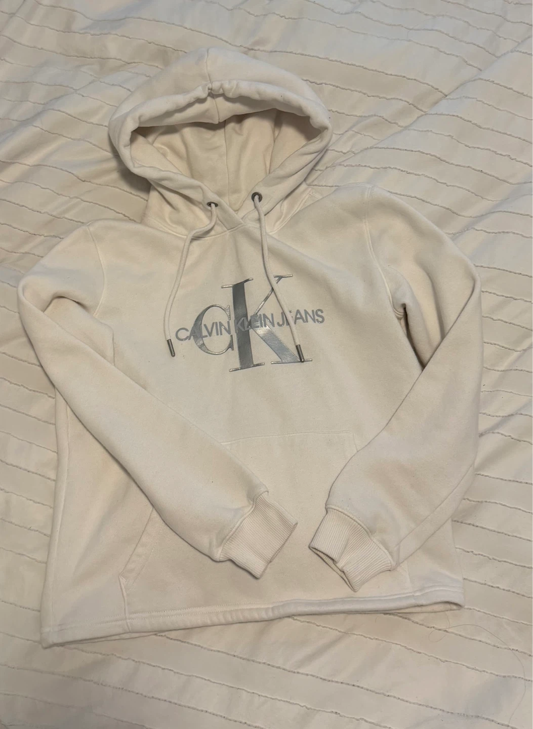 Calvin Klein White Hoodie - XS
