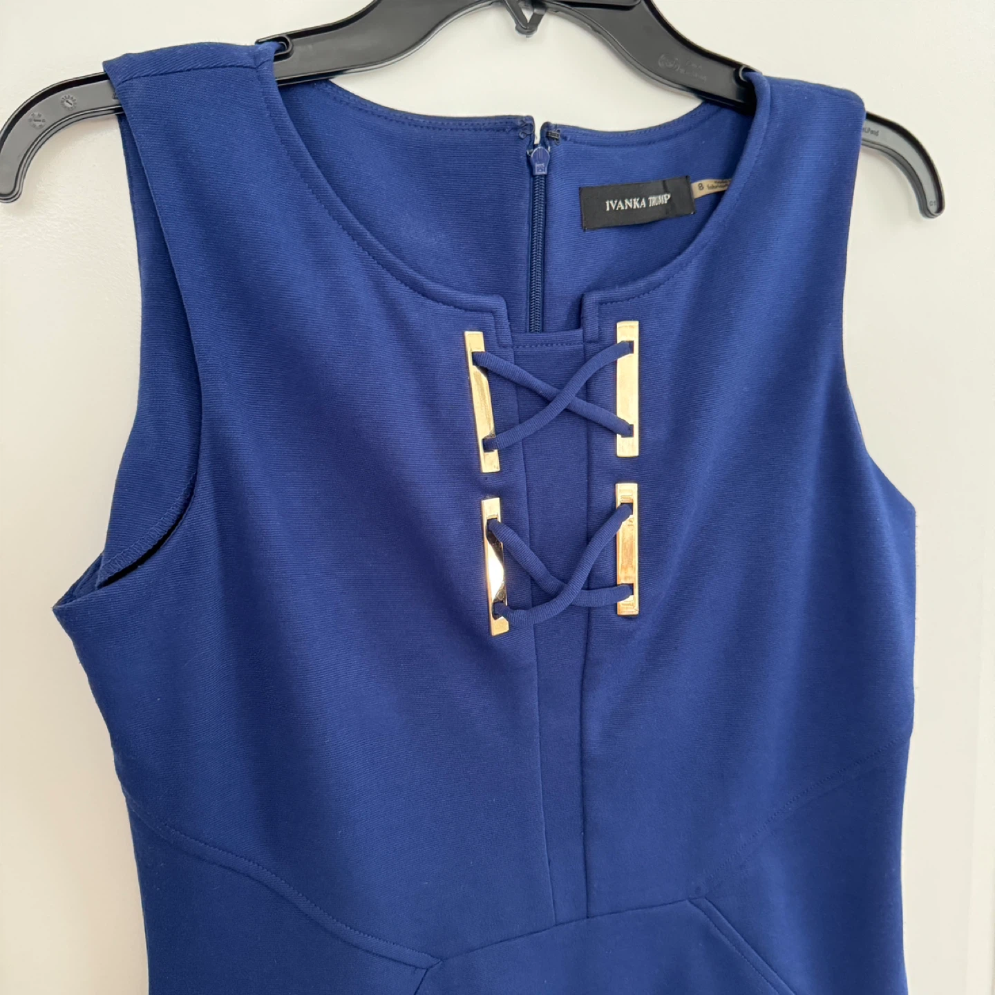 Ivanka Trump Blue Sleeveless Sheath Dress Size 8 - photo 2