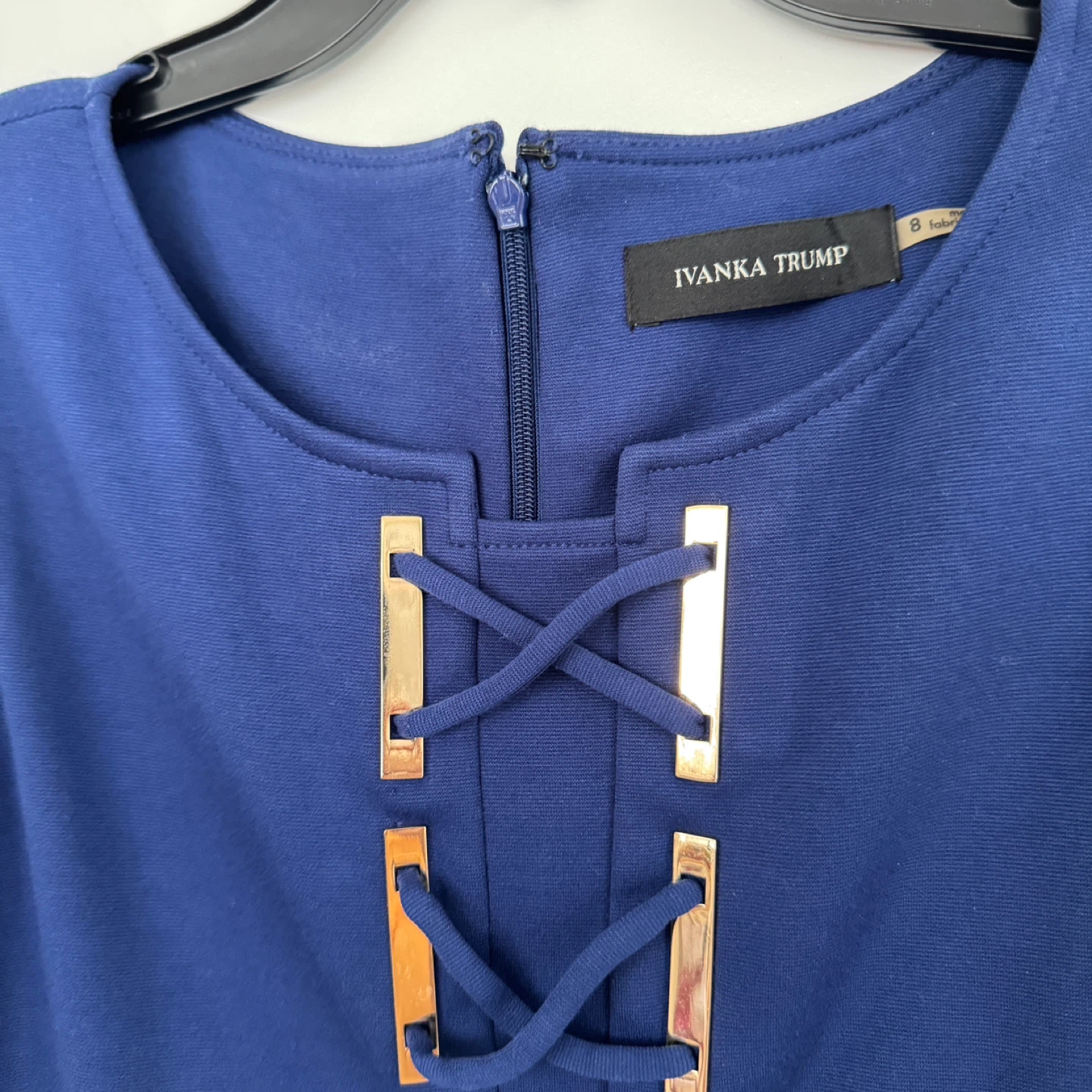 Ivanka Trump Blue Sleeveless Sheath Dress Size 8 - photo 3