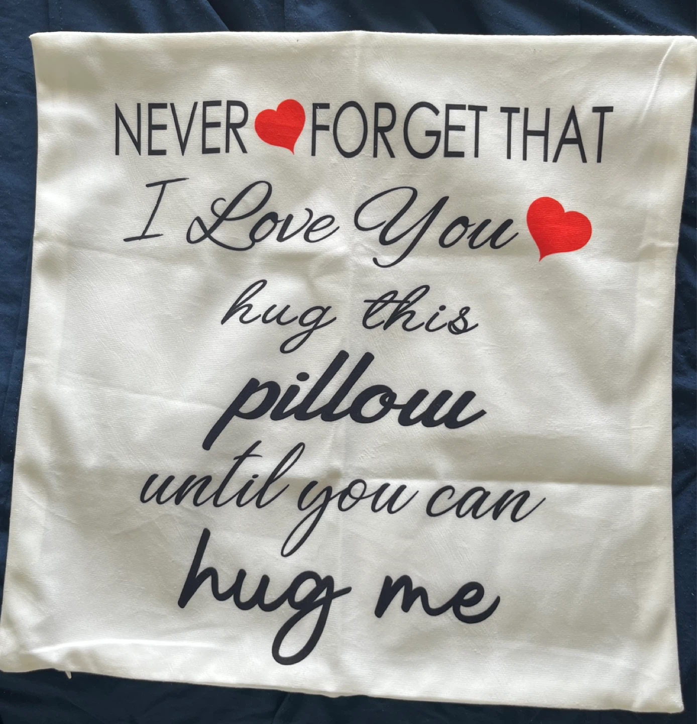 Throw Pillow Cover - "Never Forget That I Love You"