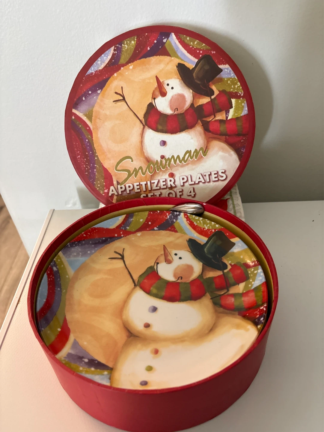 Snowman Appetizer Plates - Set of 4