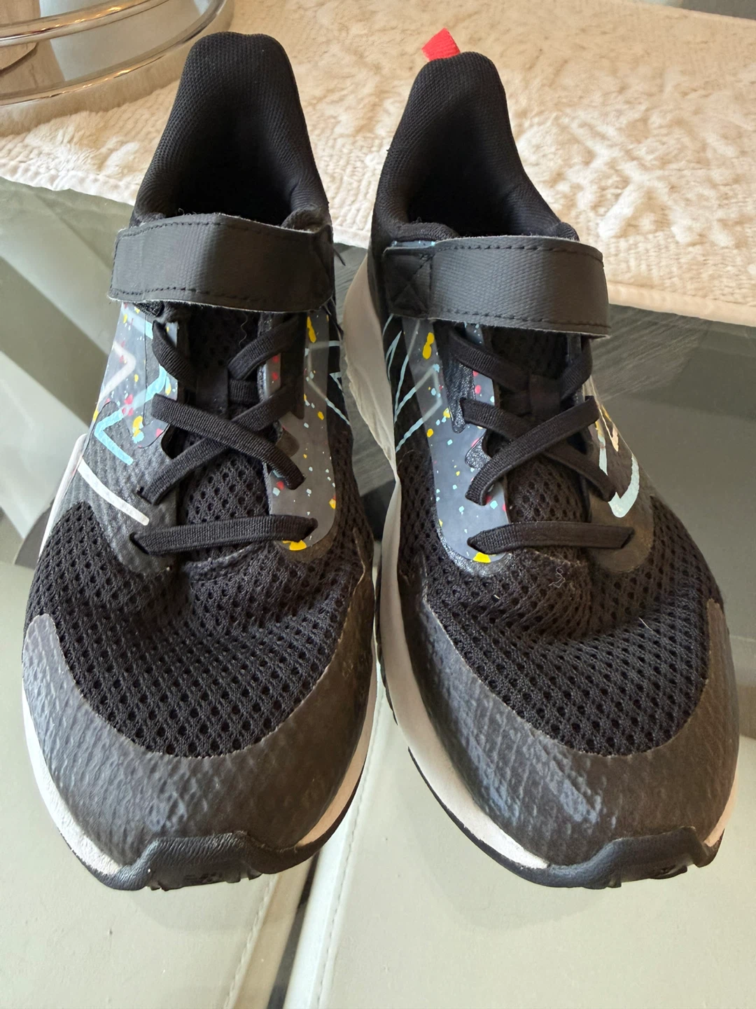 New Balance Kids Black Hook and Loop Running Shoes Size 2 - photo 3