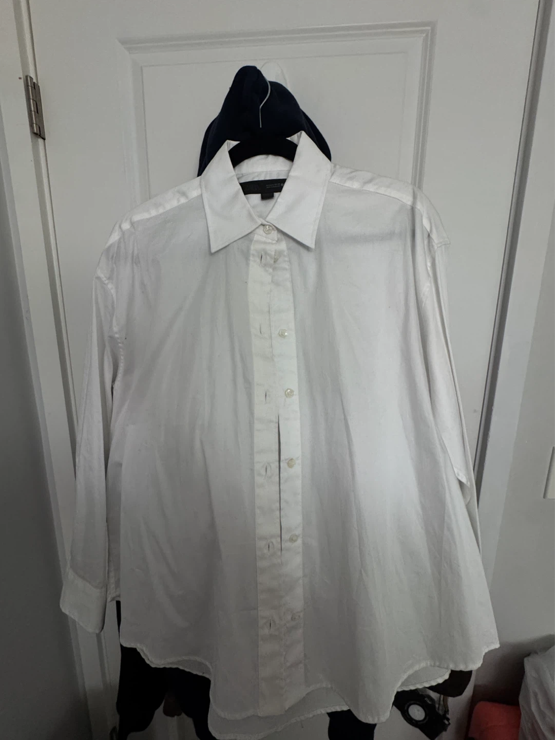 Zara White ZW Collection Oversized Poplin Shirt - Size S - photo 3