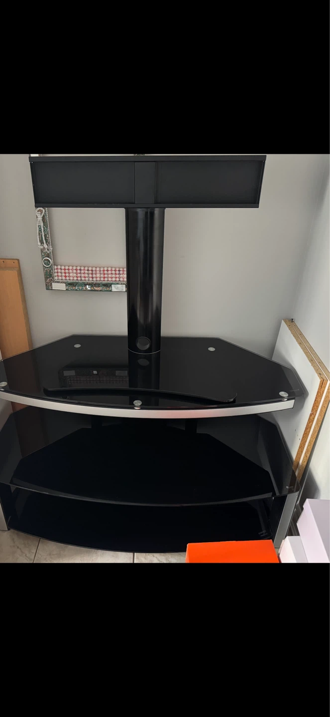 Black Glass TV Stand