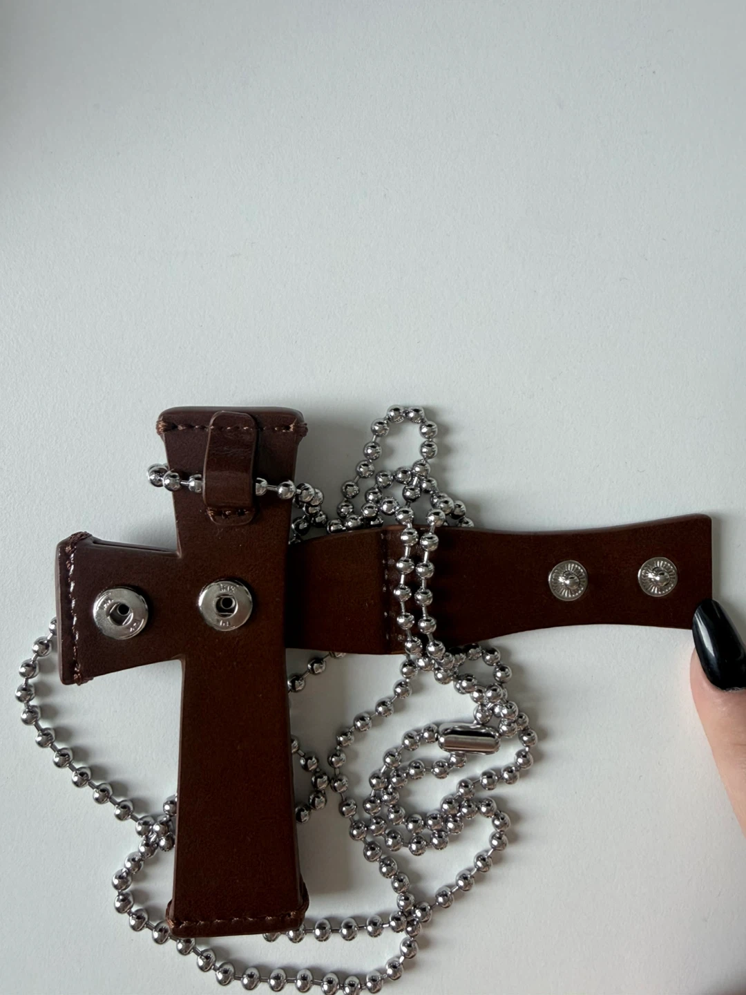 [Sculptor x Ed Hardy] Cross Leather Strap Wallet Brown - photo 2
