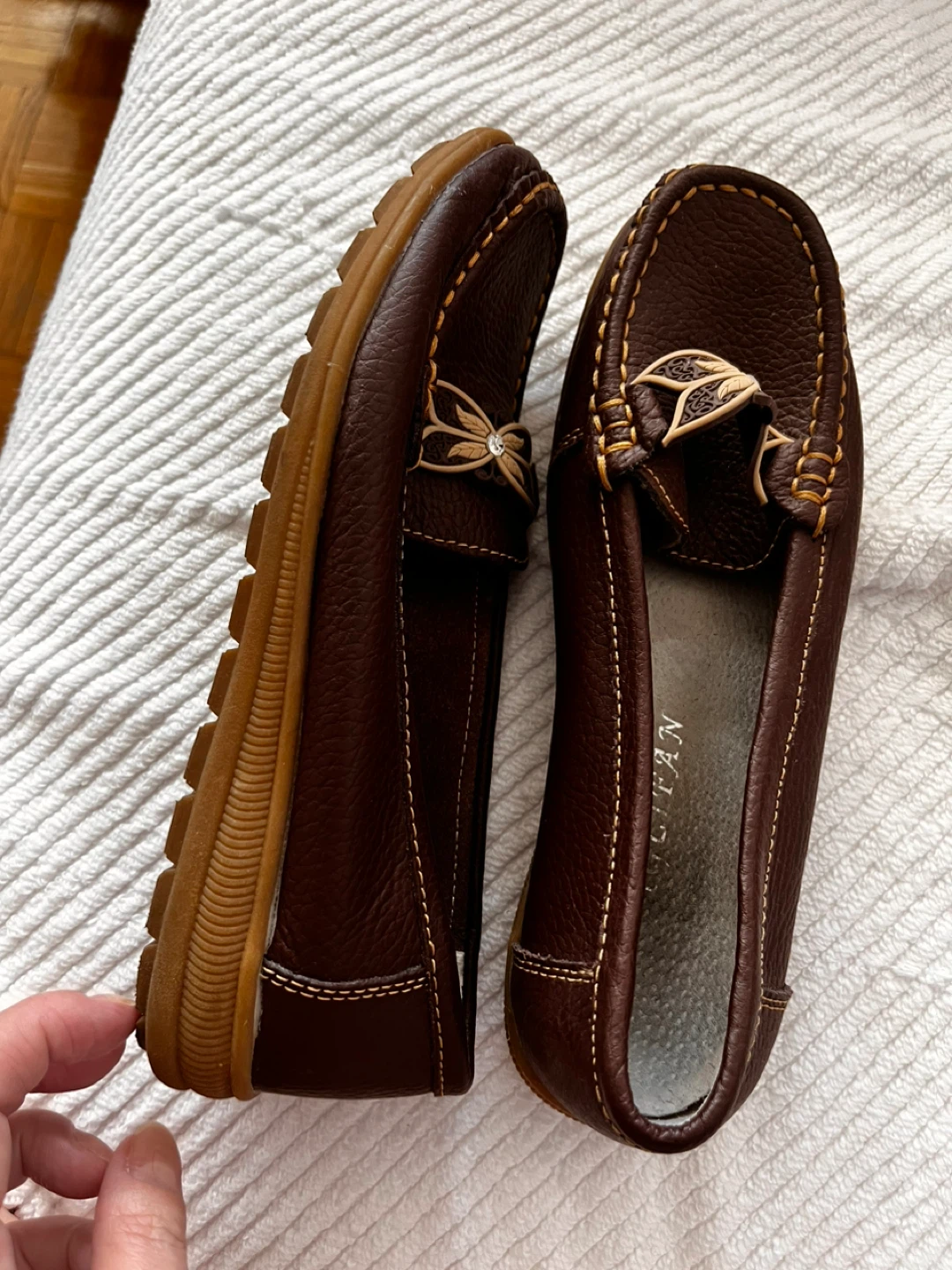Brown Leather Loafers size 7 - photo 2