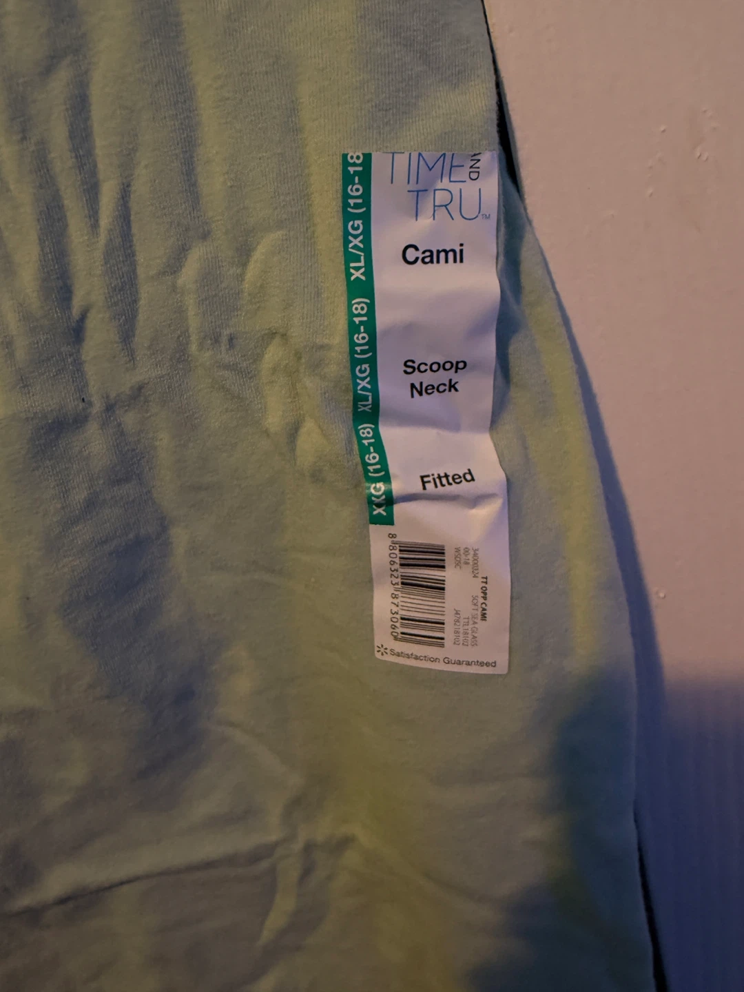 Time and Tru Women's Fitted Cami - Light Green - XL - photo 2