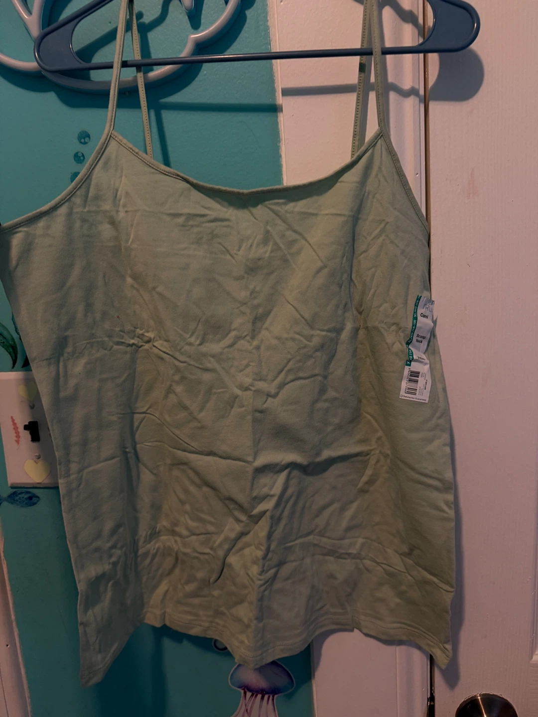 Time and Tru Women's Fitted Cami - Light Green - XL