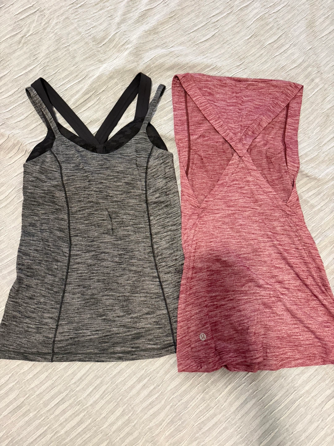 Lululemon Tank Tops (2) - Grey & Pink Heathered