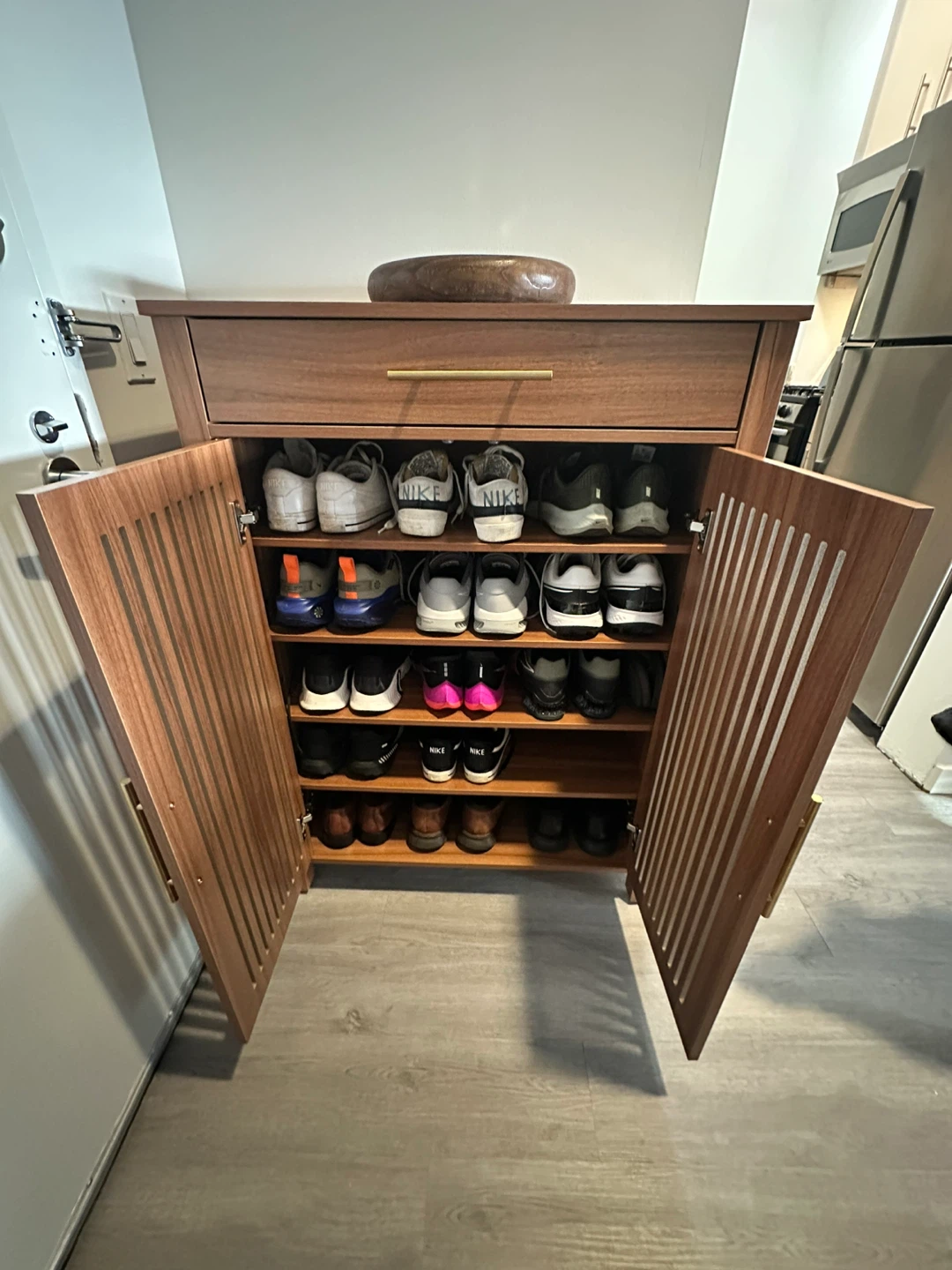 Modern Wood Shoe Cabinet with Drawer - photo 5