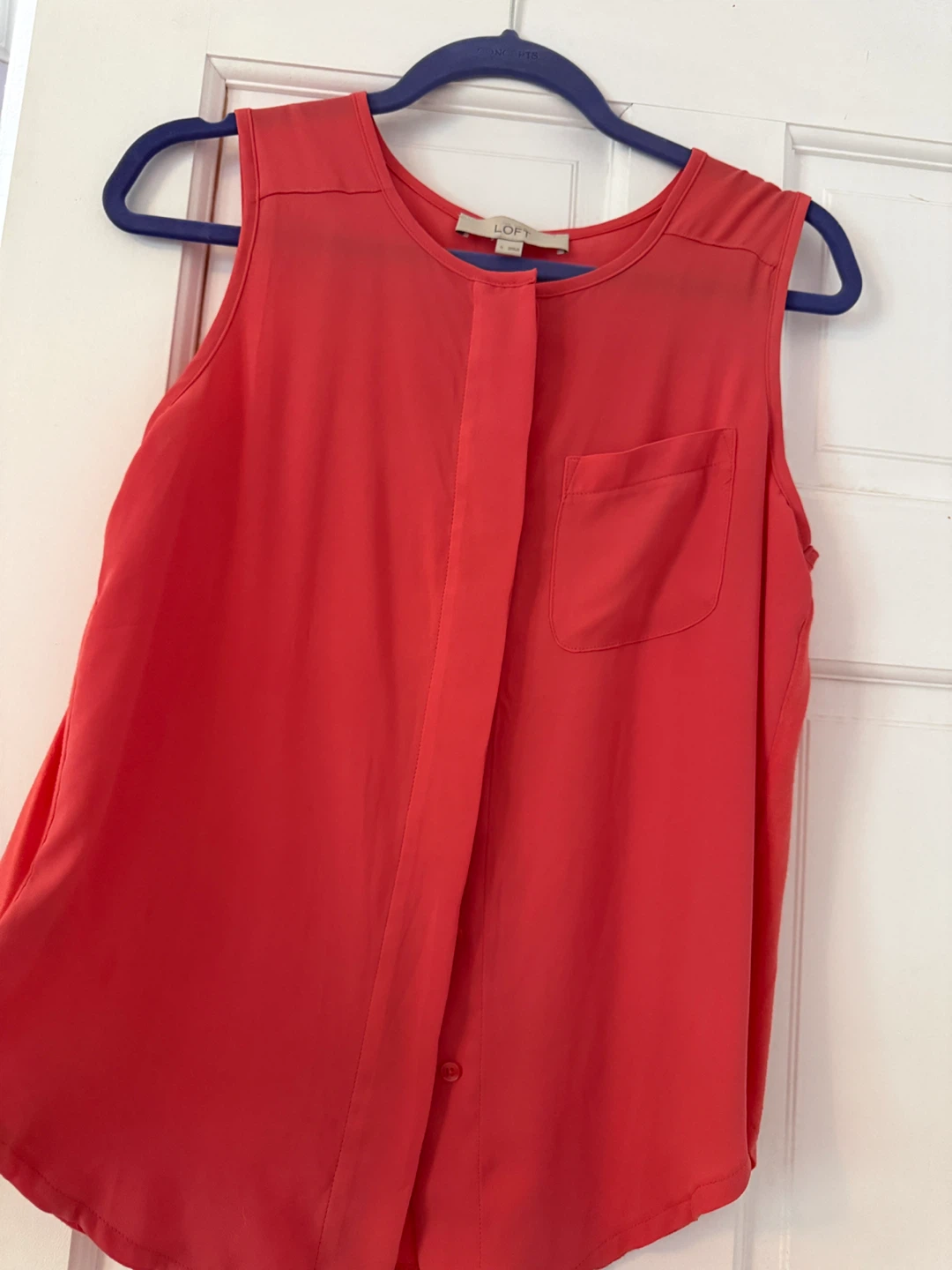 LOFT Coral Sleeveless Blouse Size S