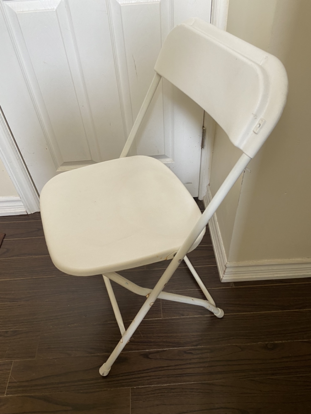 White Folding Chair and Stool Set - photo 3