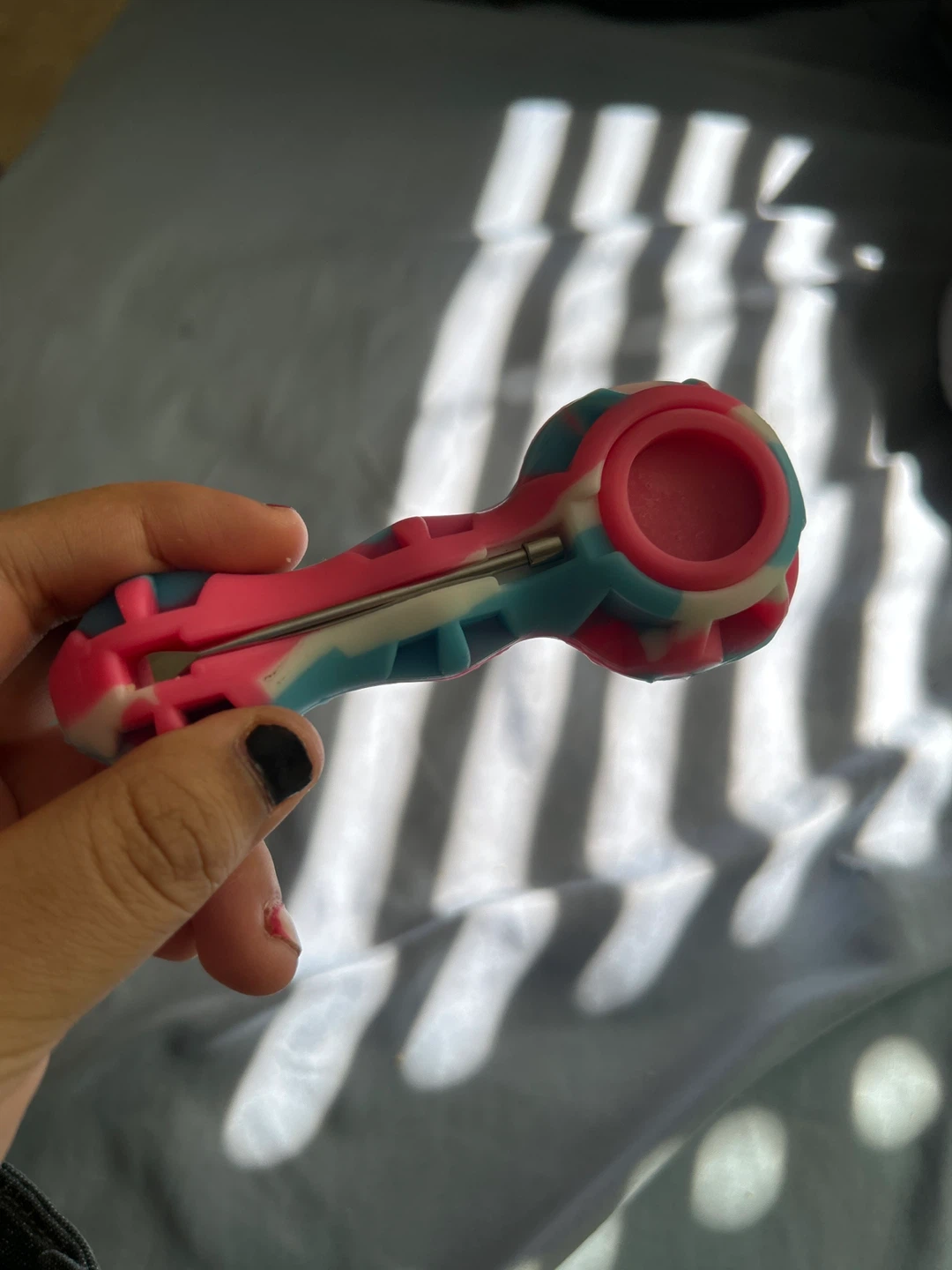 Silicone Smoking Pipe with Glass Bowl