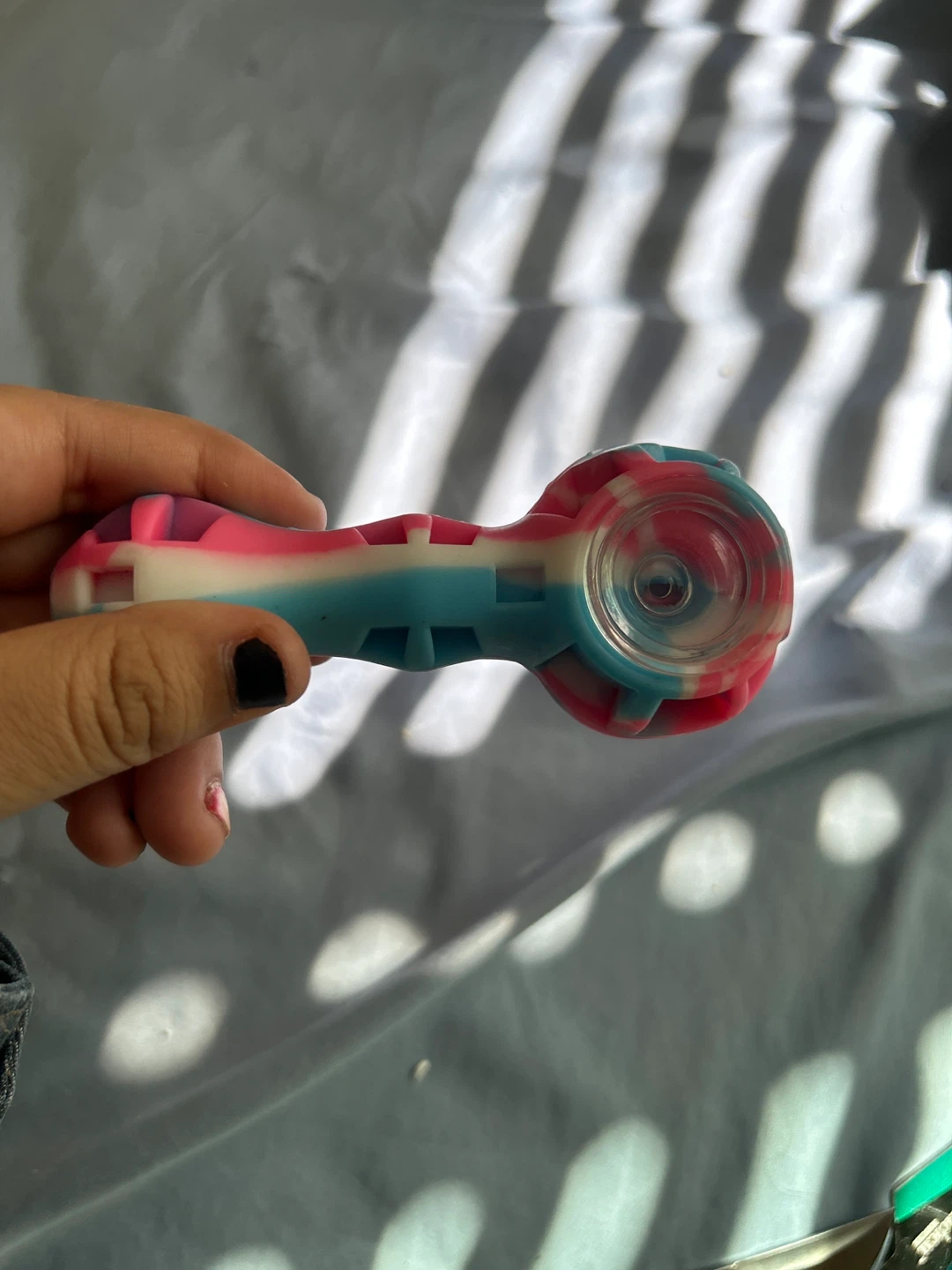 Silicone Smoking Pipe with Glass Bowl - photo 2