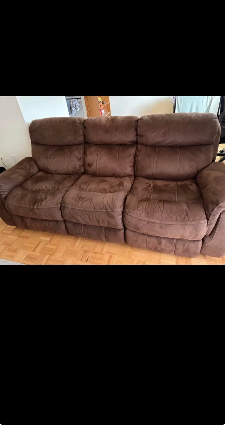 Brown recliner sofa