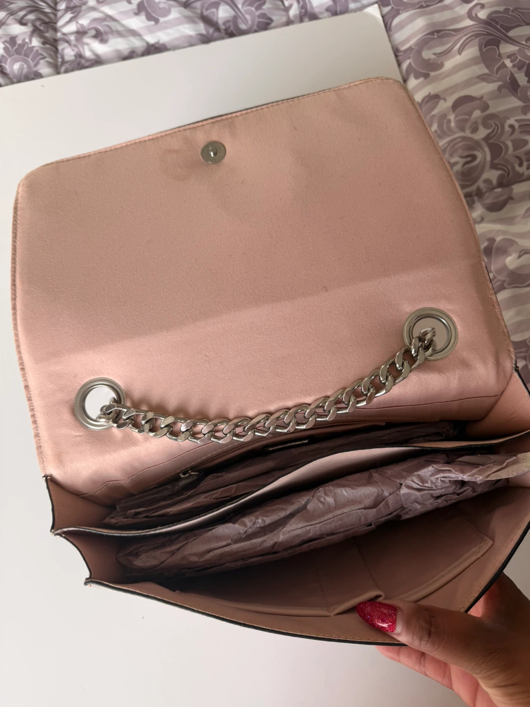 Pink Chevron Chain Shoulder Bag - photo 3
