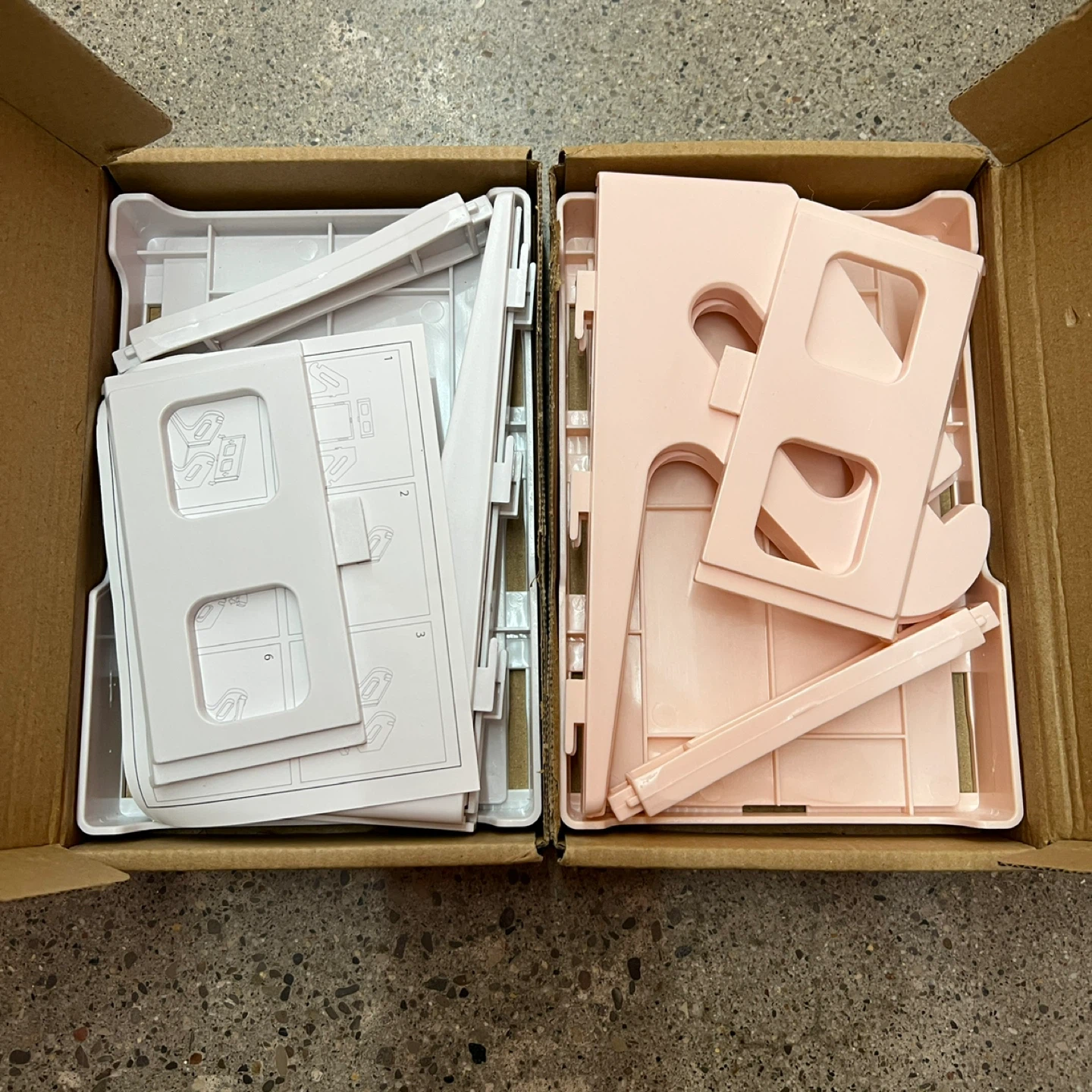 Pink and White Label Holders