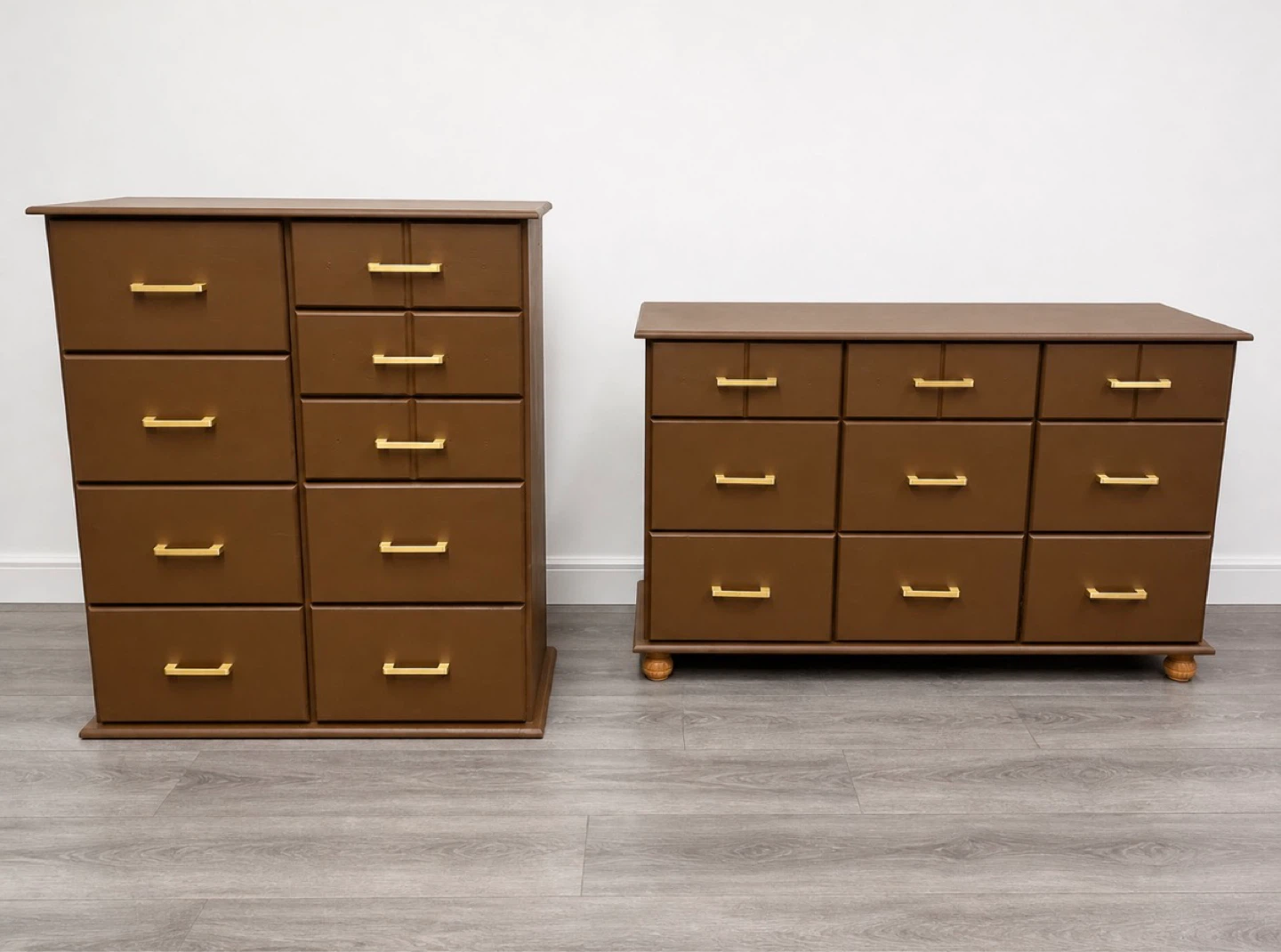 Pine wood brown dresser set for sale