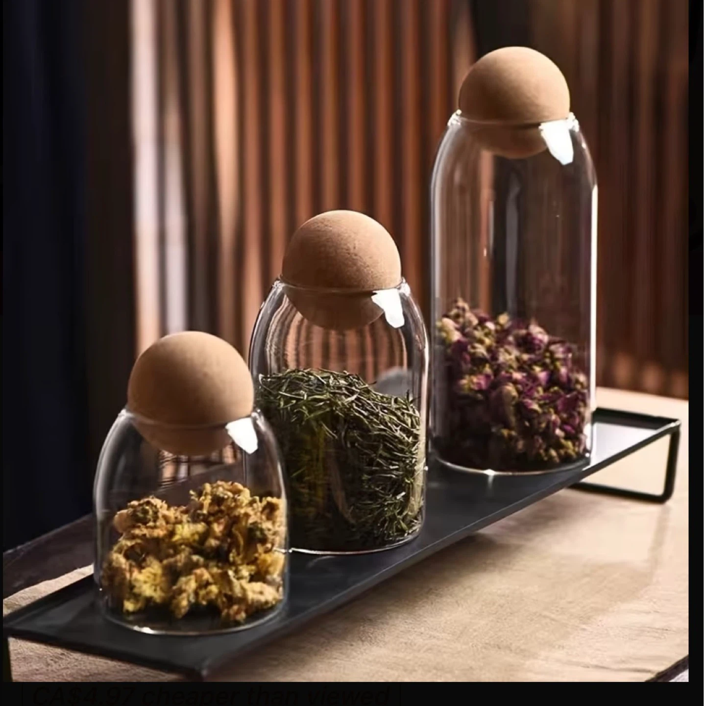Glass Storage Jars with Cork Lids (Set of 3)