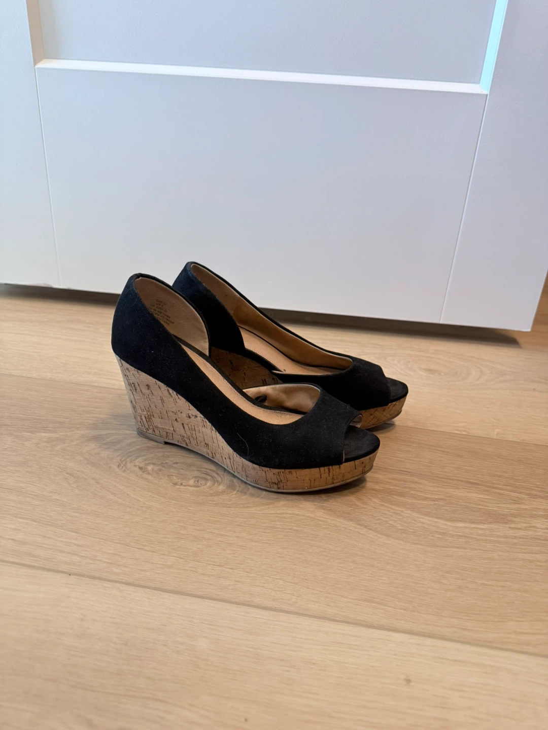 H&M Black Suede Wedge Heels