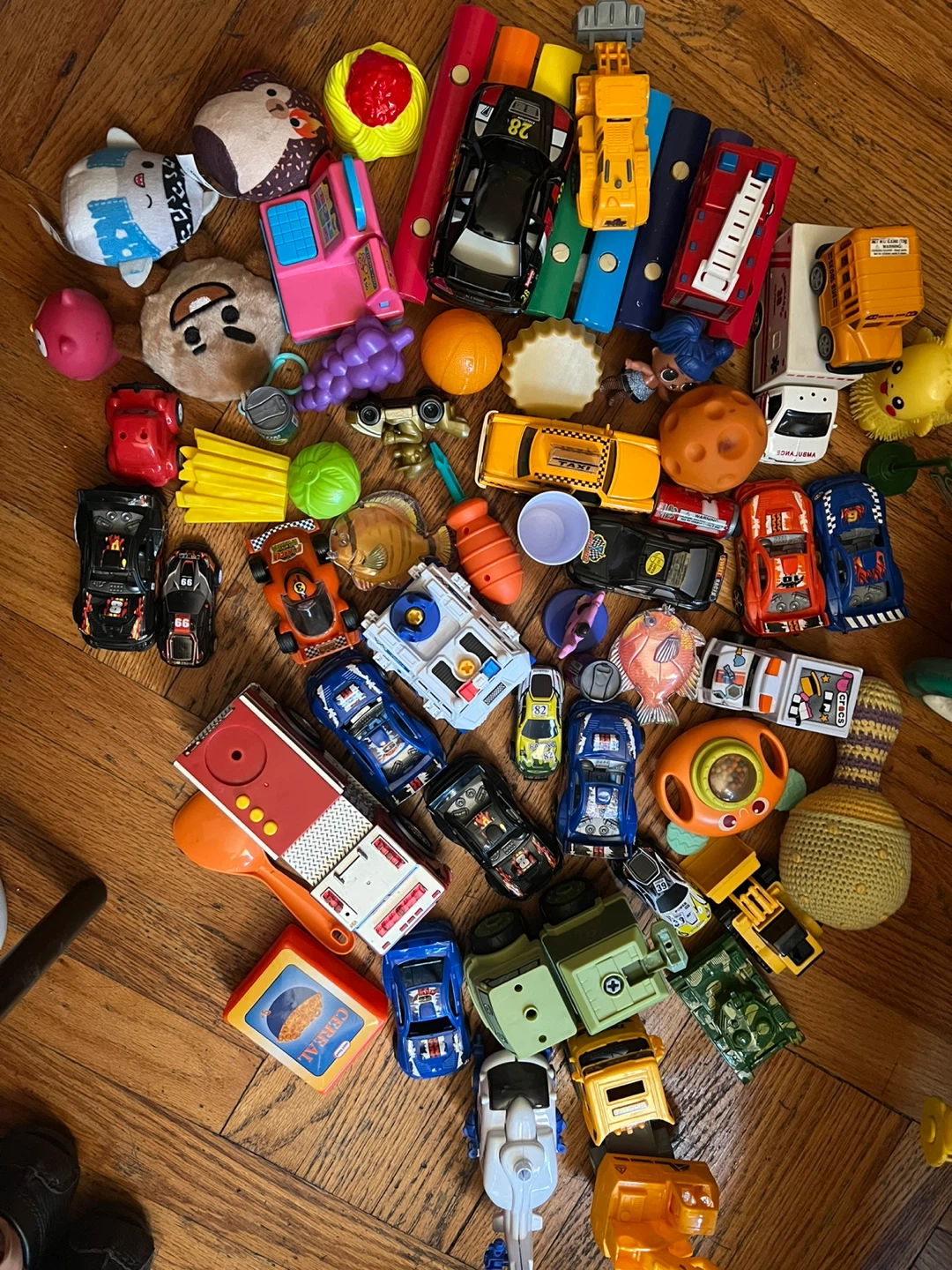 Assorted Toy Cars and Figures Lot