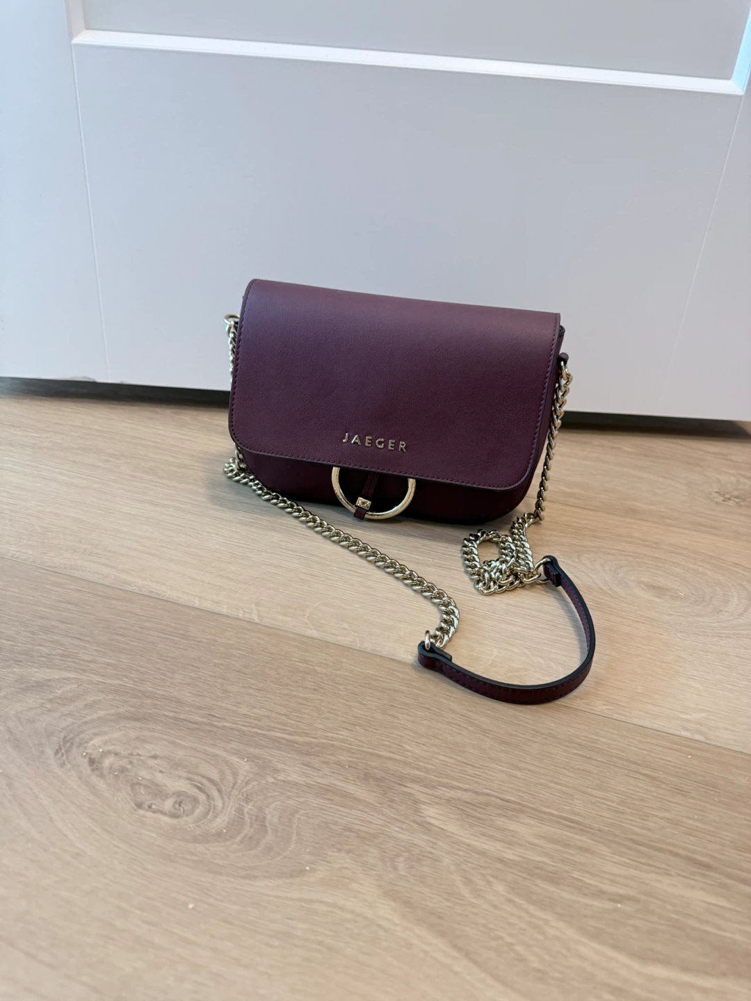JAEGER Burgundy Leather Crossbody Bag - photo 5