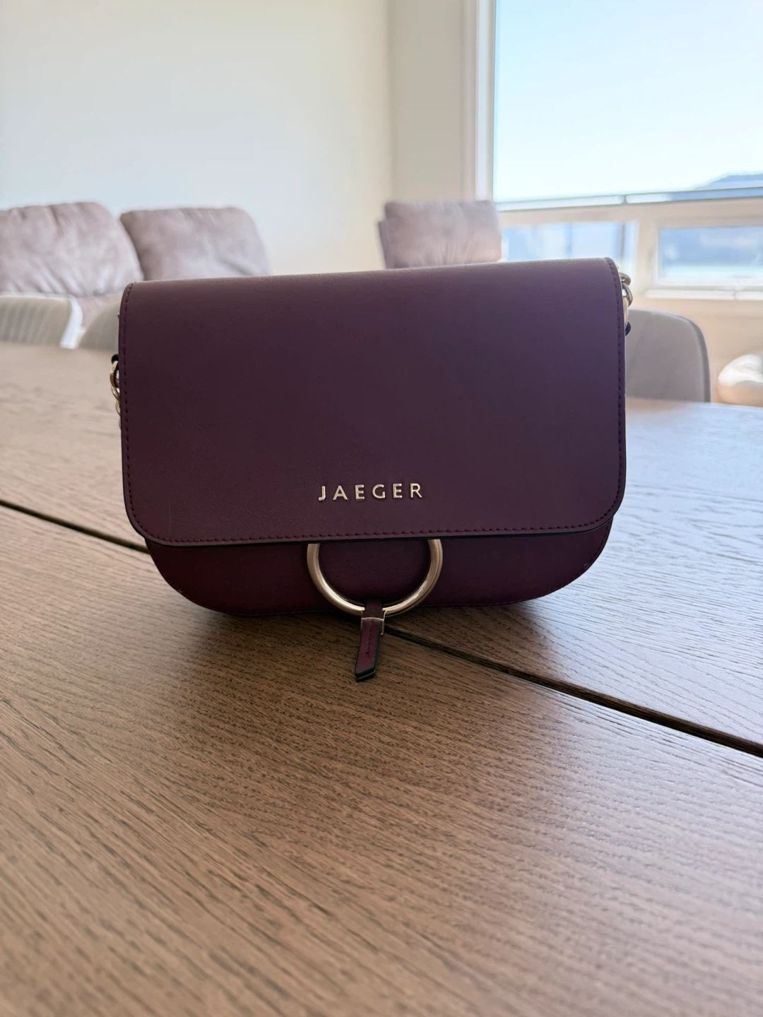 JAEGER Burgundy Leather Crossbody Bag - photo 3